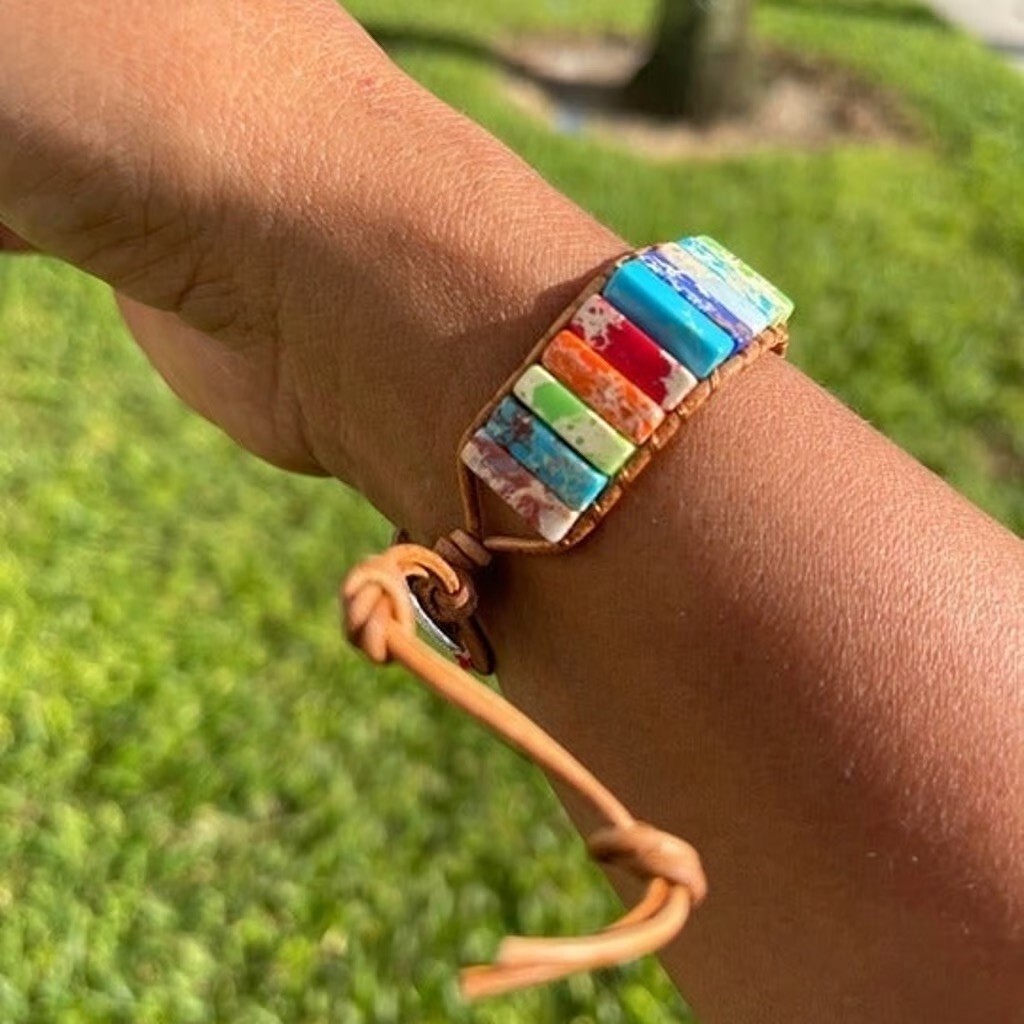 7 Chakra Rainbow Bracelet Women Multicolor Adjustable Jewelry Healing Gifts