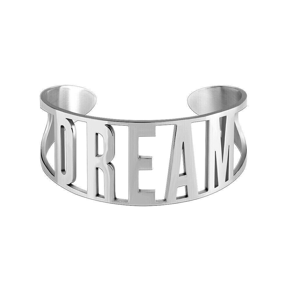 Personalized Name Plated Bracelet Open Fashion Bangle Charm Name Adjustable Gift