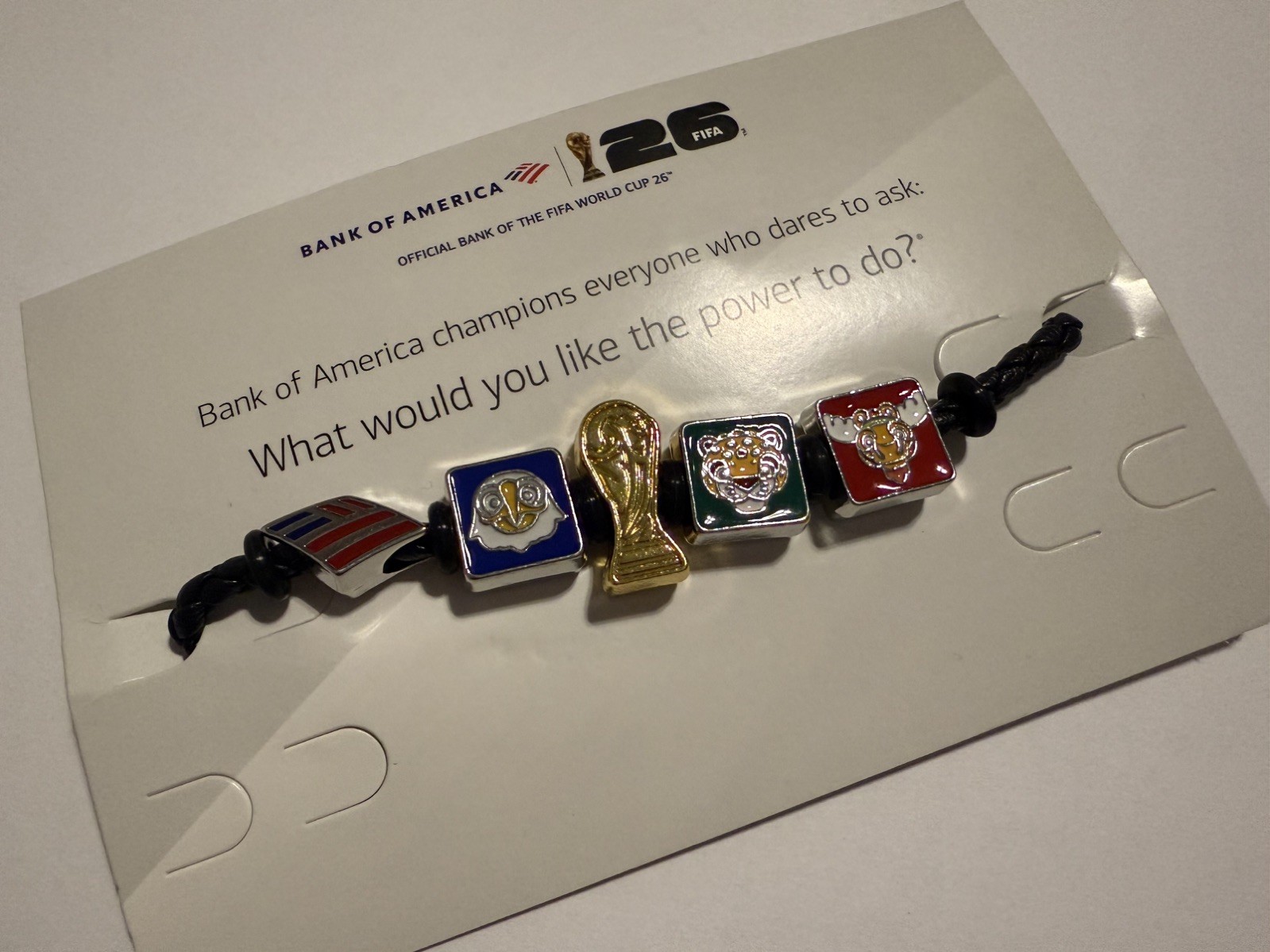 2026 FIFA World Cup Mascots Charm Bracelet Bank Of America Large Size 🏆