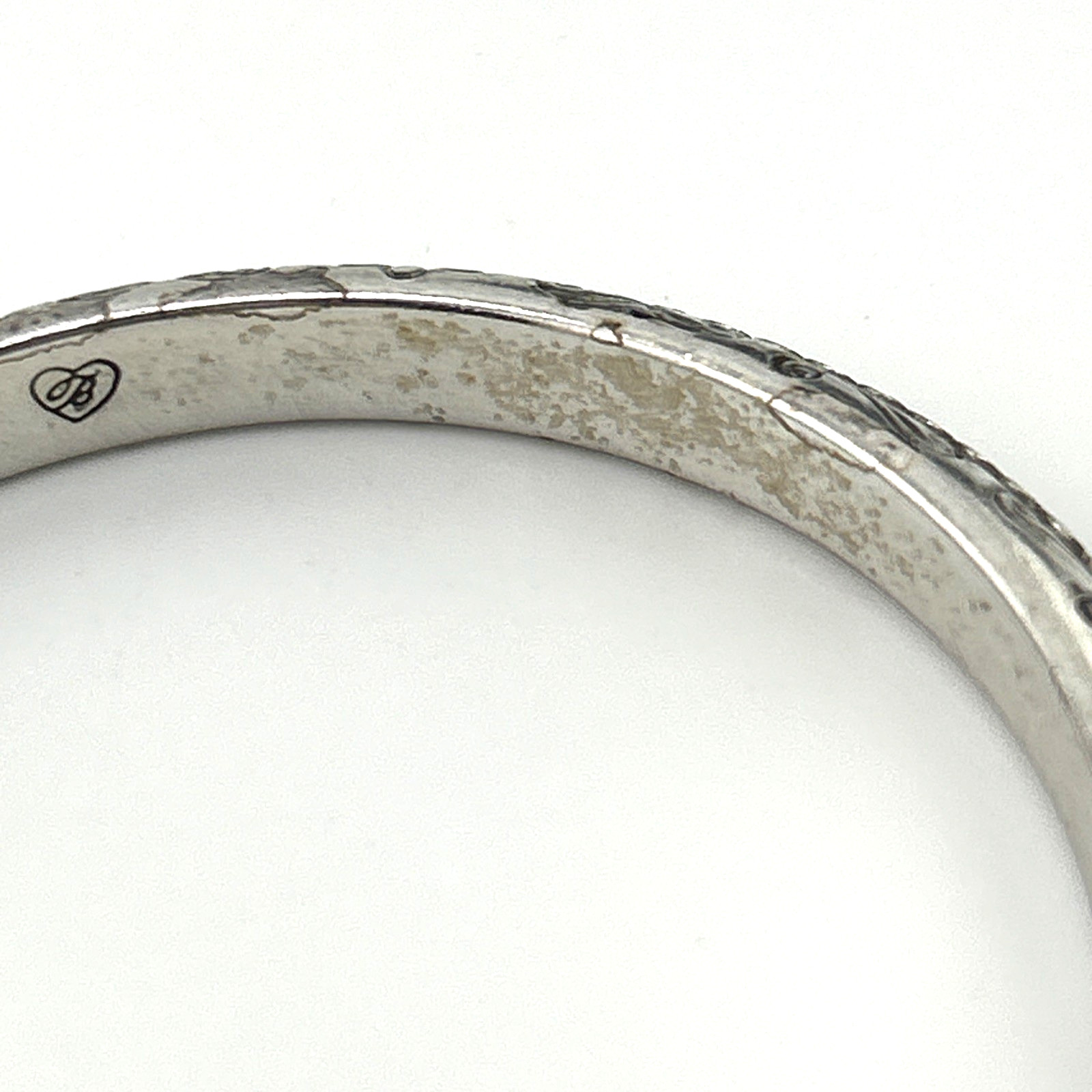 BRIGHTON BANGLE BRACELET Filigree Etched Silverplate over Zinc Alloy Base