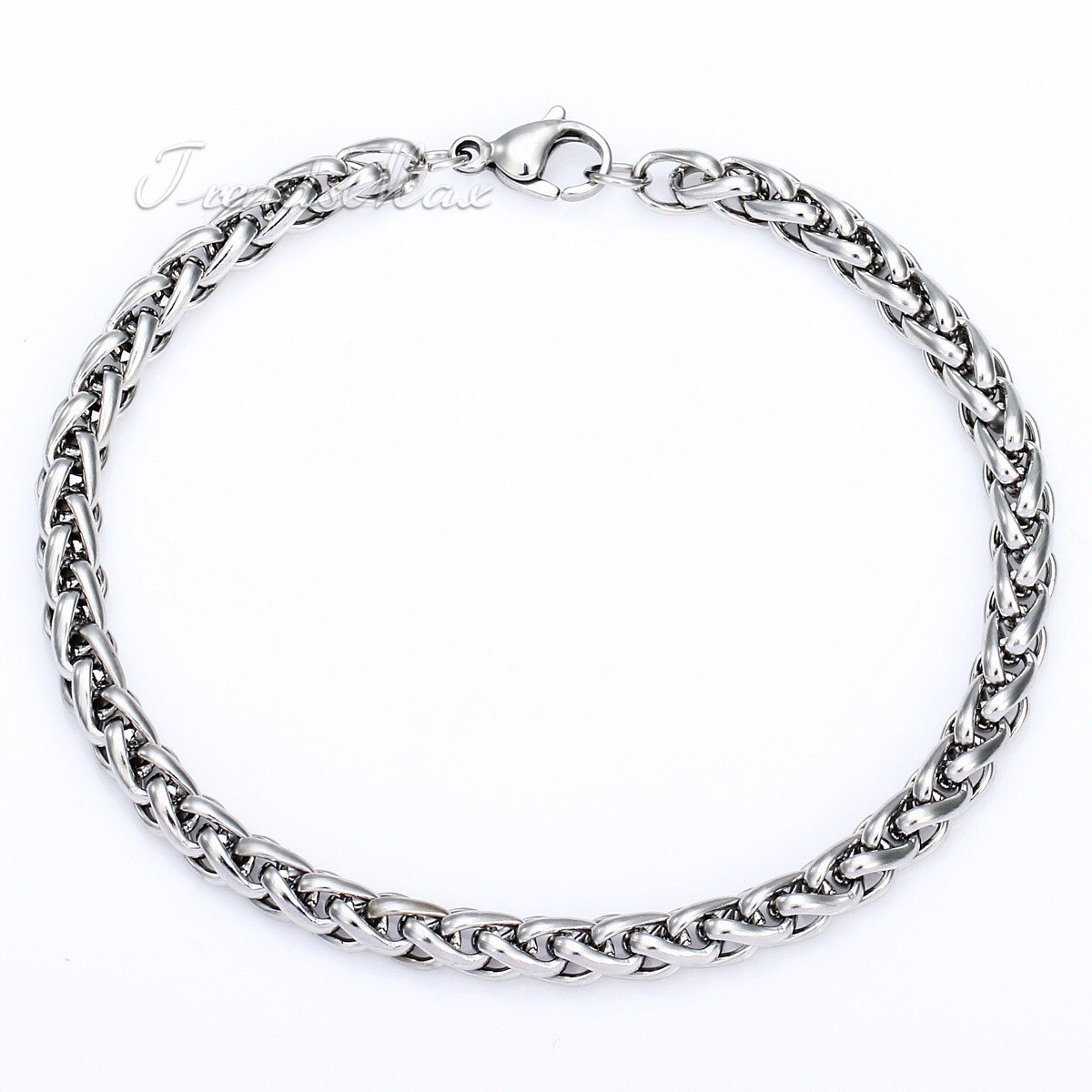 3/3.5/4/6/8/10MM Stainless Steel Braided Wheat Chain Bracelet Jewelry 7/8/9/10″