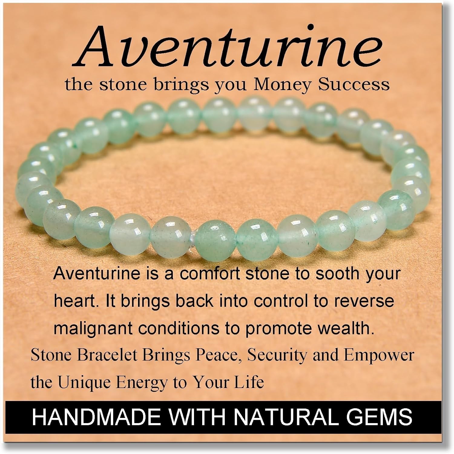 6mm Green Aventurine Elastic Bracelet – Perfect Gift for Energy and Balance