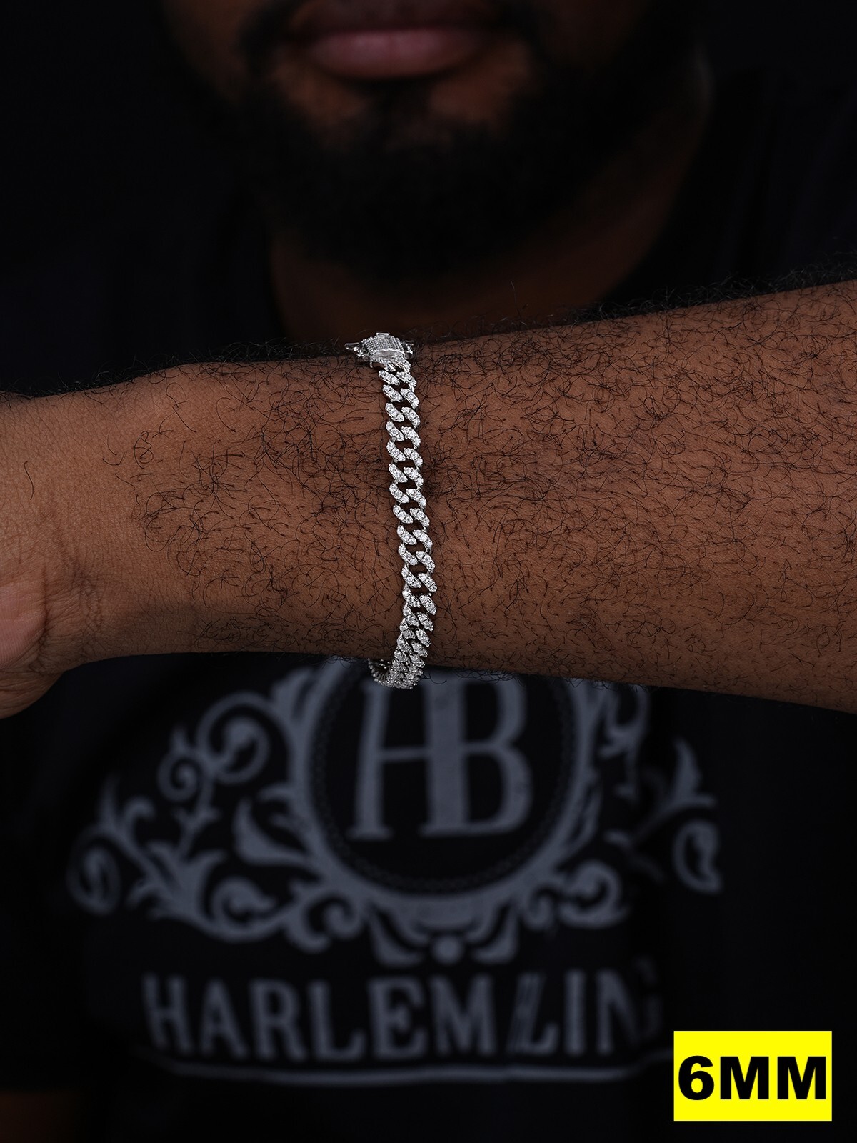 Real Miami Cuban Link Bracelet Iced MOISSANITE Out Solid 925 Sterling Silver ICY