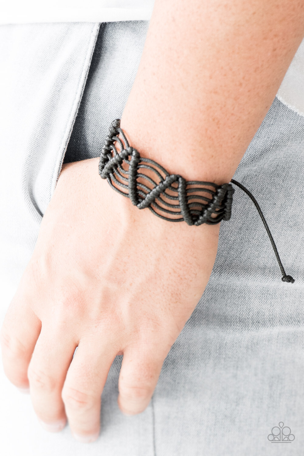 Paparazzi Bracelet- Rise to the Bait- Black- Urban Style Pull Tie