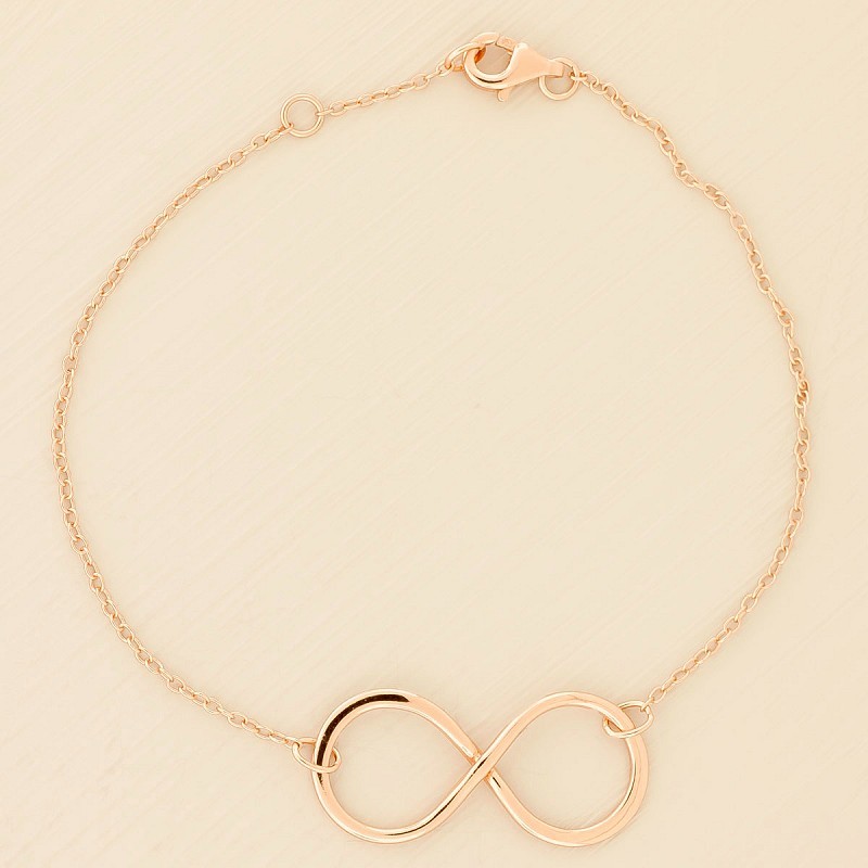 Infinity Eternity Figure 8 Bracelet Rose Gold On Sterling Silver 925 Valentine’s