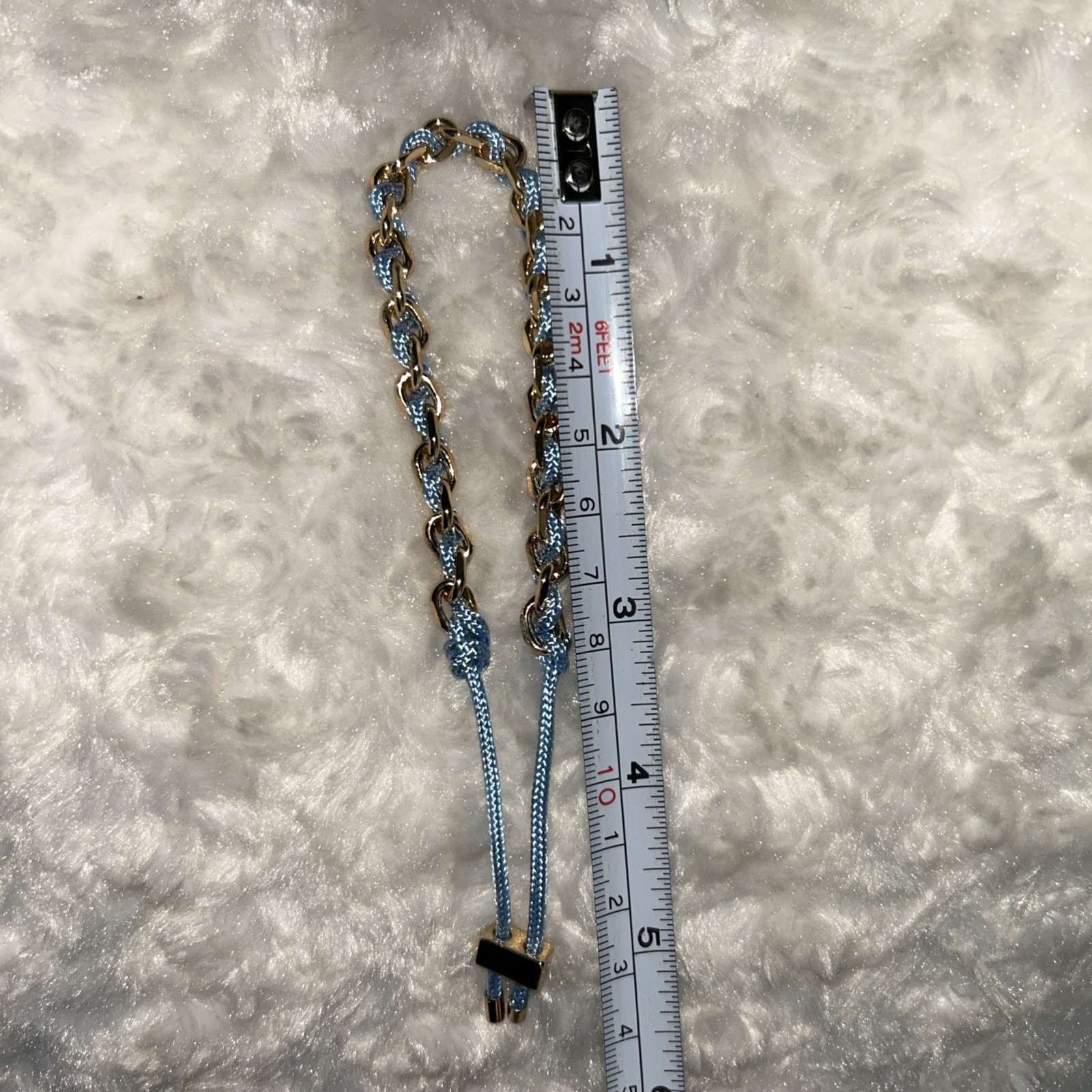 House Of Harlow 1960 Adjustable Sky Blue & Gold Bracelet Lead Safe Nickel Free