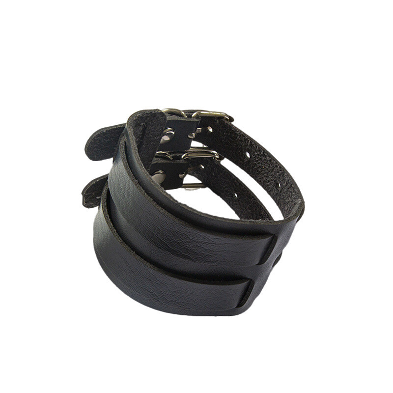 Unisex Faux Leather Bracelet Wristband Wide Belt Bangle Buckle cuff Jewellery