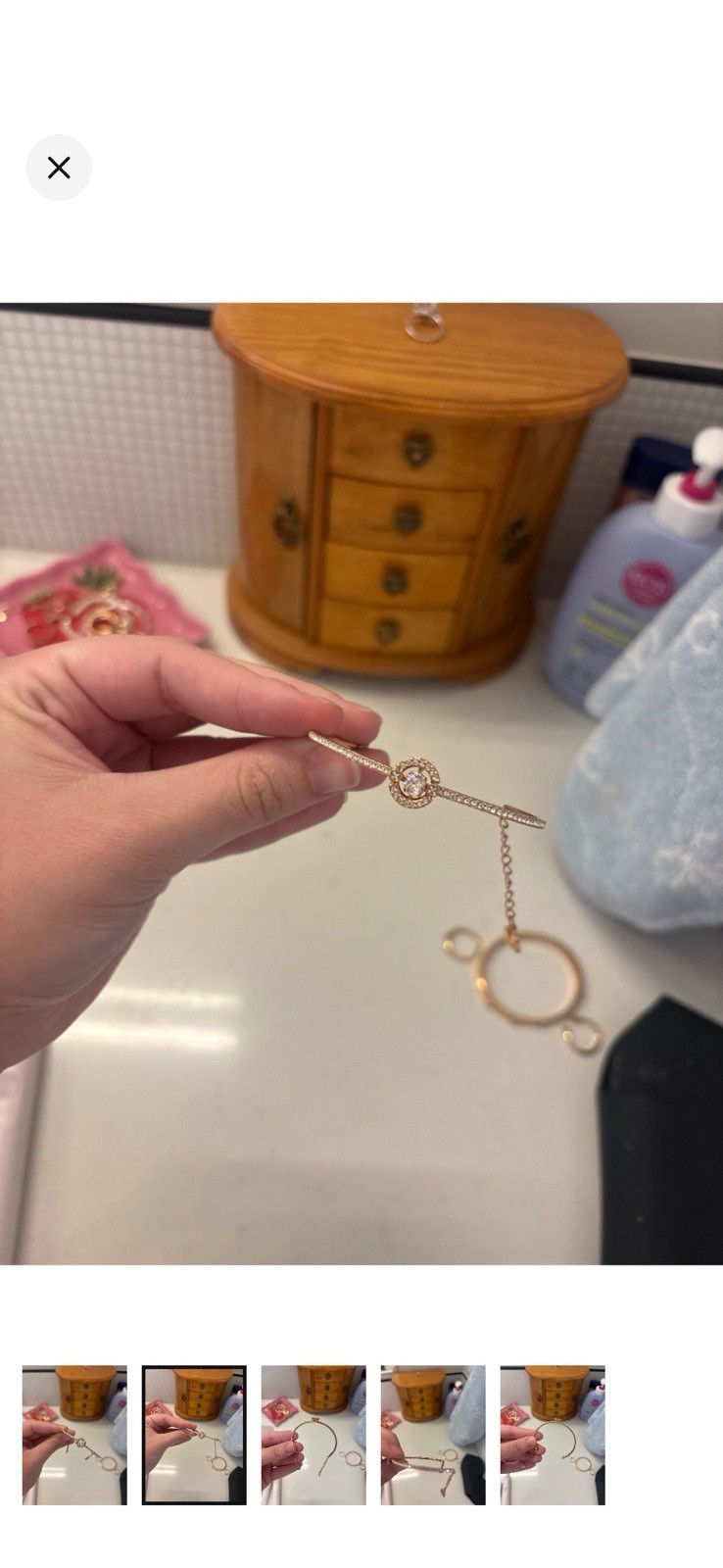 Swarovski sparkling dance bangle rose gold