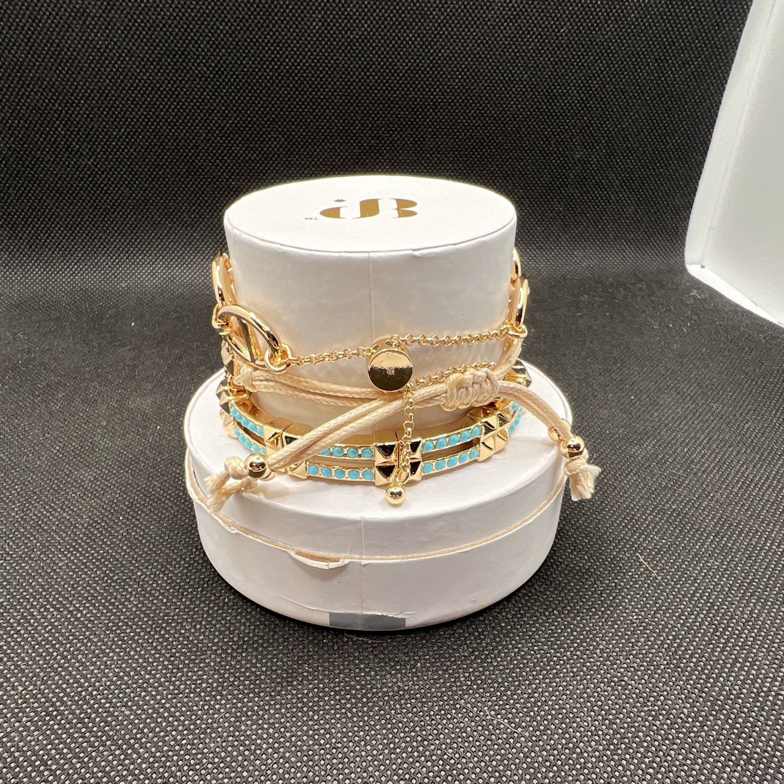 Wild Gypsy at Heart Gold Plated Reversible Charm Bracelet Set Lab-Created (1015)