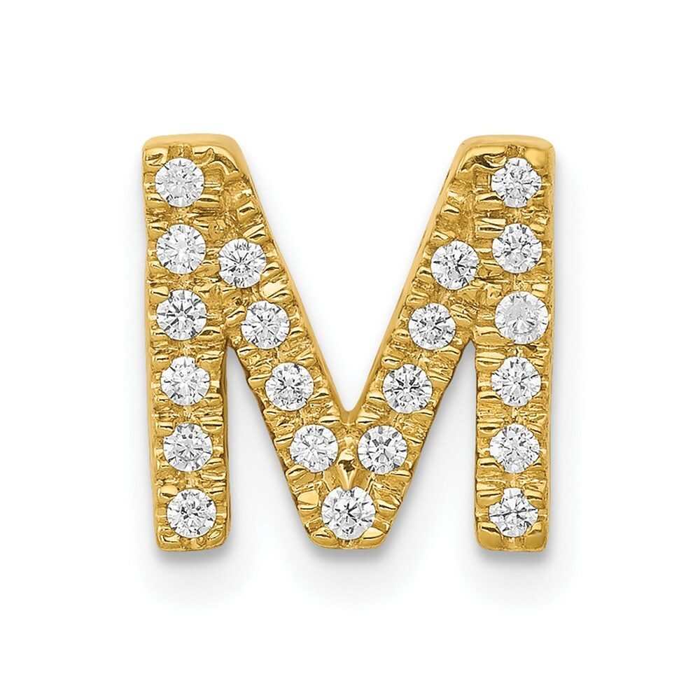 14k Diamond Initial M Charm