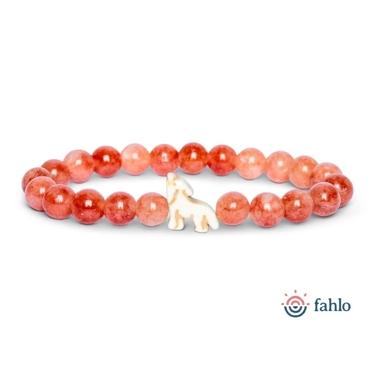 Fahlo The Scout Bracelet sunset redish pink beaded wolf tracking Valentine’s Day