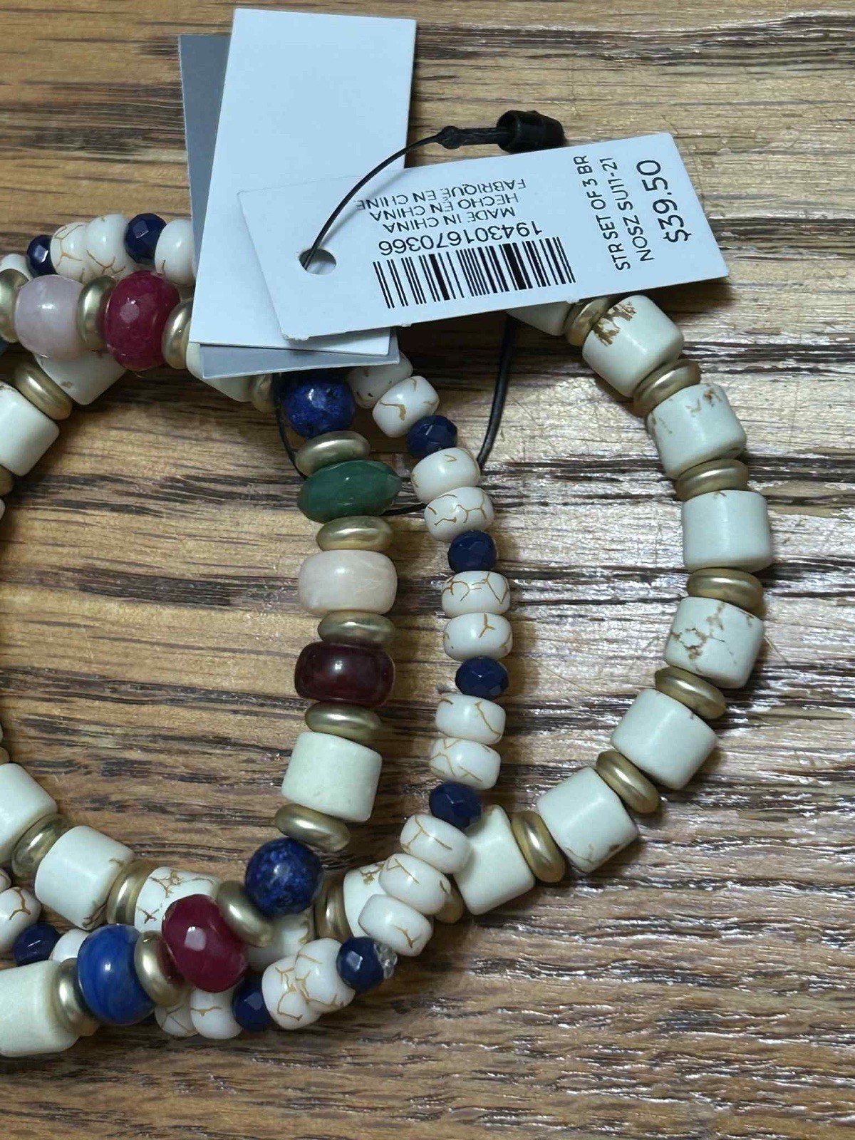 Chico’s bracelet set with colorful beads.