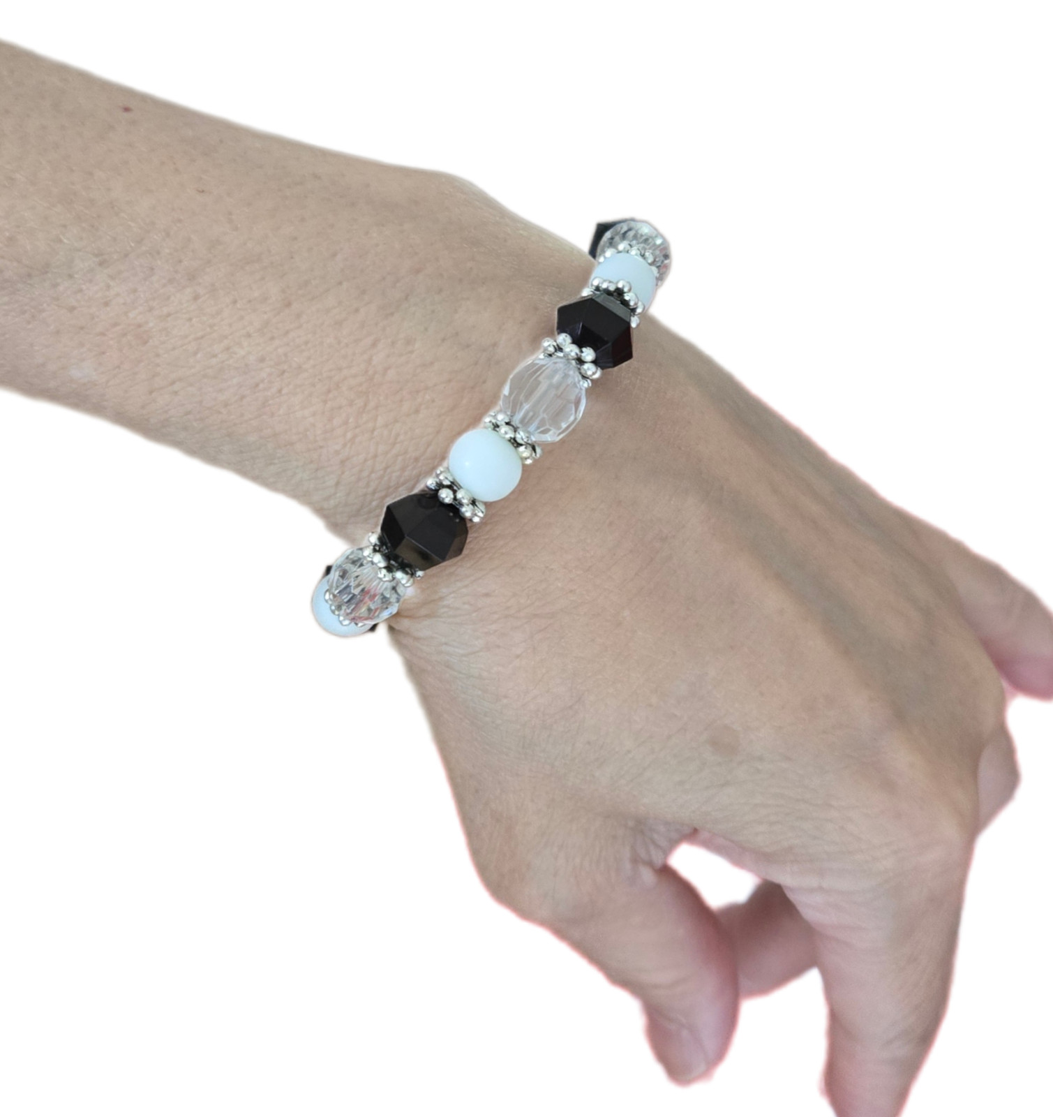 Wholesale Bracelets Lot of 12 Blue Silver tone Beaded Toggle Bracelet no stretch
