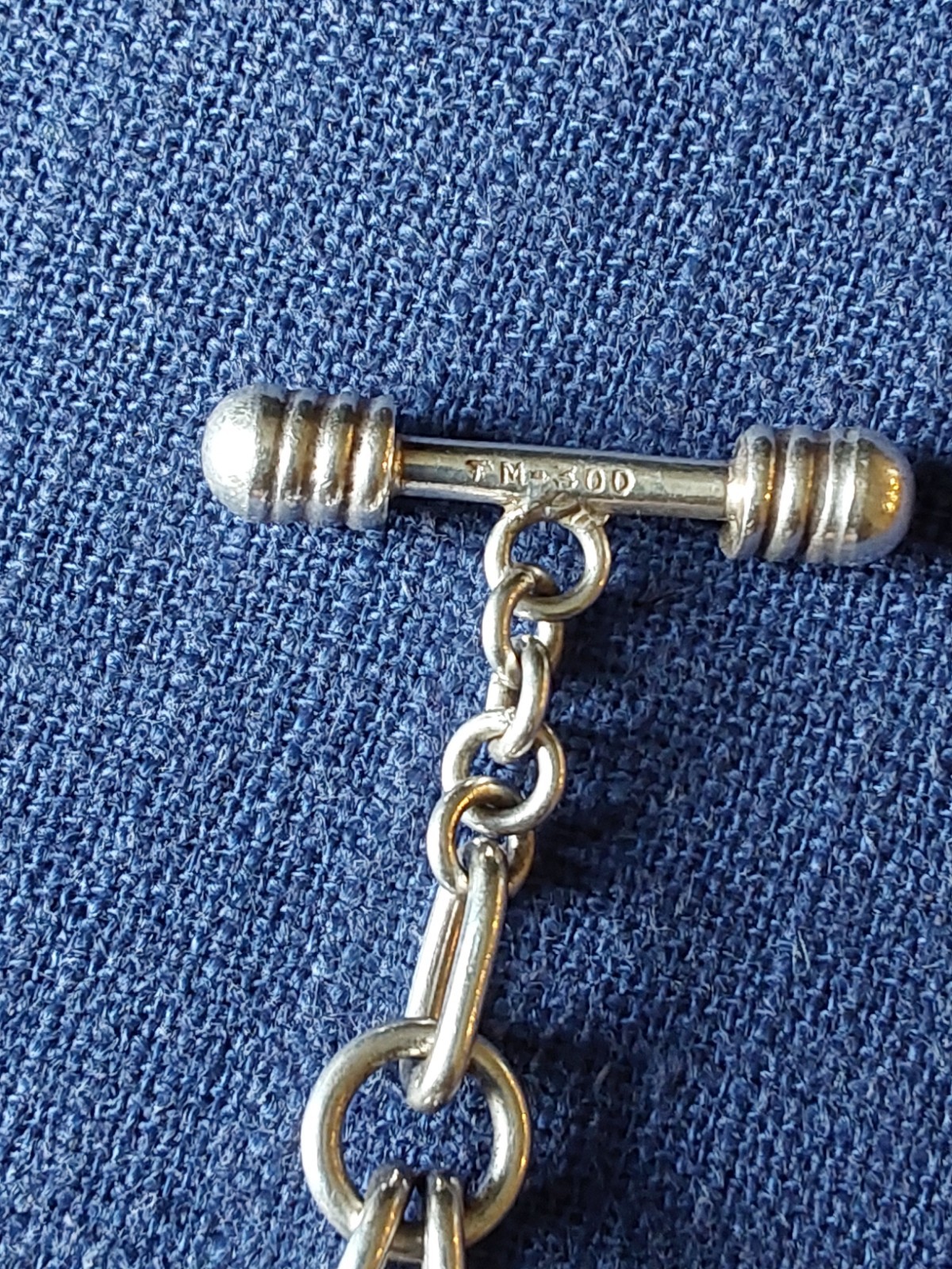 Taxco 925 Silver Oval Link Chain Bracelet, Toggle Clasp, Signed