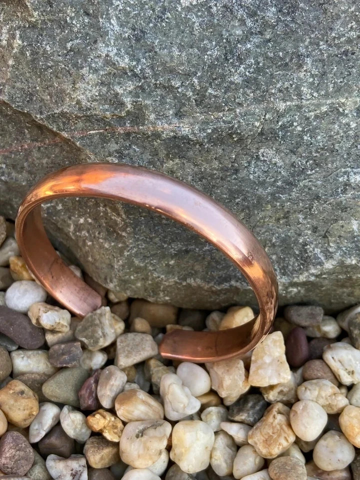 Pure Copper Cuff Bracelet Adjustable Open Bangle Handmade Unisex Jewelry Relief