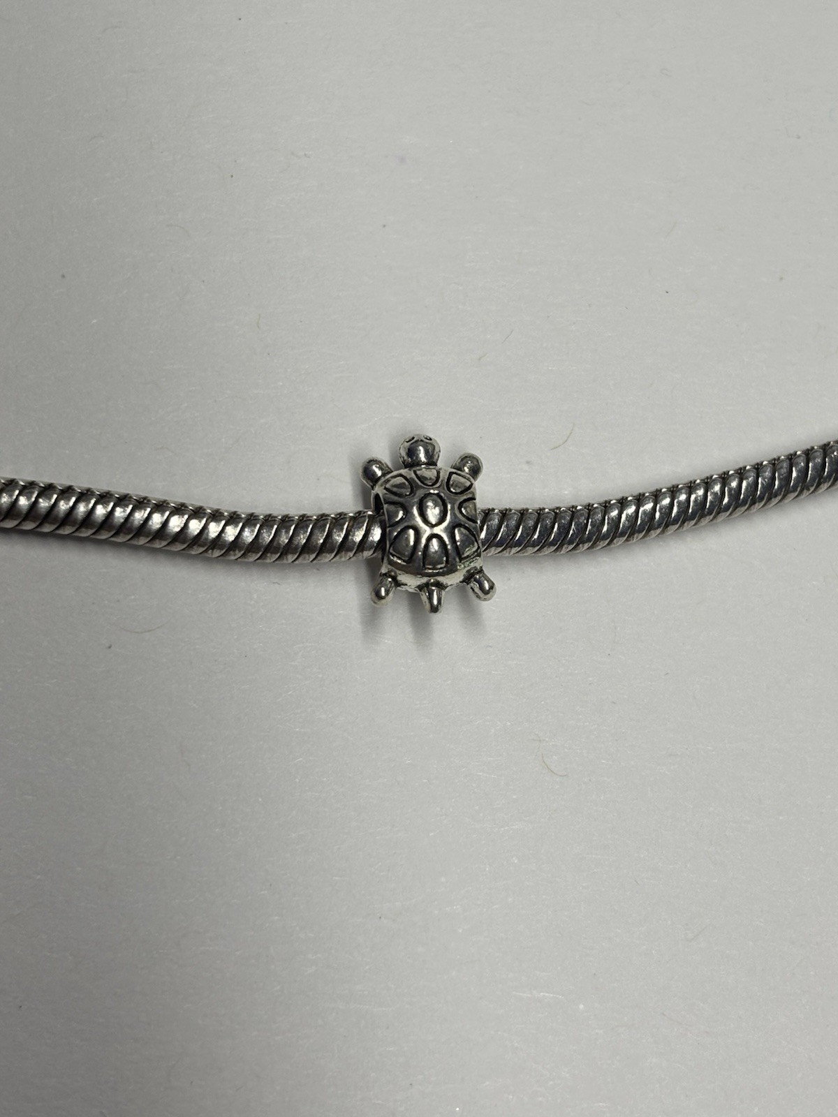 Turtle Charm Bead Silver Tone Fits Snake Chain Charm Bracelet Unbranded