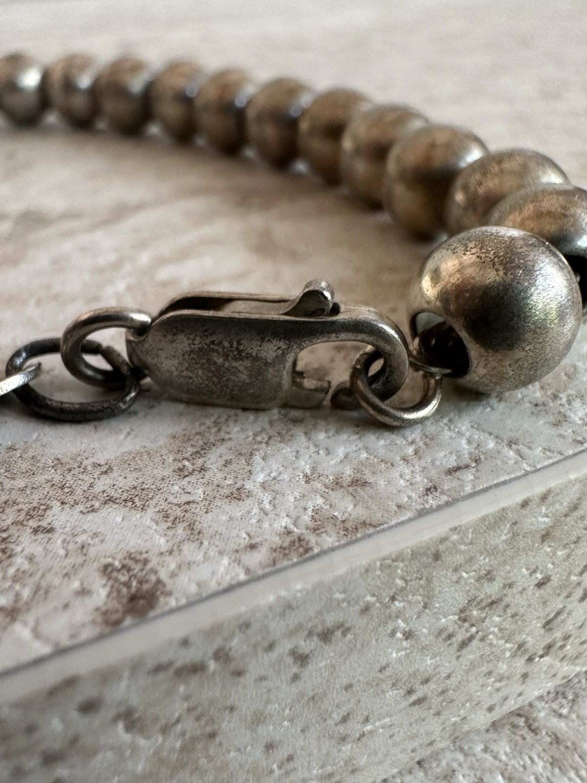 Pure 925 silver Beaded Ball Bracelet 8.5 inch Lobster Clasp