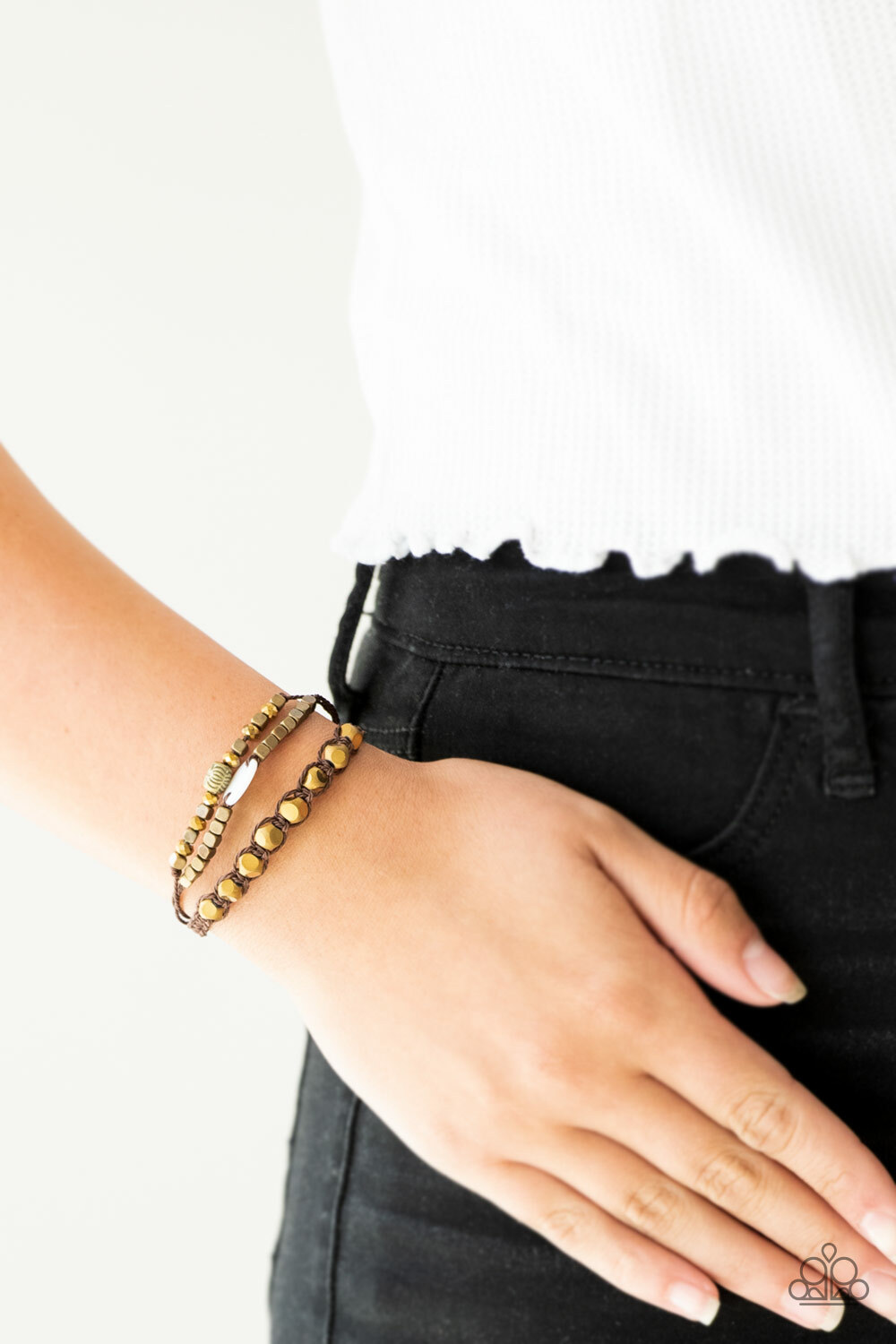 Paparazzi Bracelet – Trendy Tourist- Brass- Urban Style Pull String Pull Tie