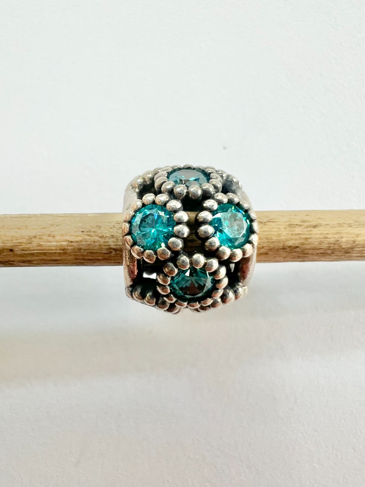 Pandora Teal Studded Lights Charm 791296MCZ Retired Sterling Silver 925 ALE Teal
