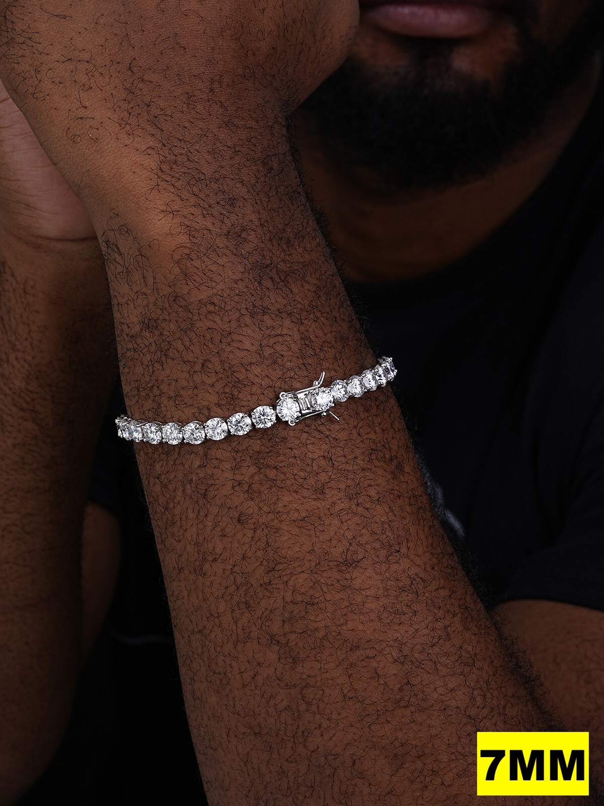 Tennis Bracelet SOLID 925 Sterling Silver MOISSANITE Passes Tester 3-7mm