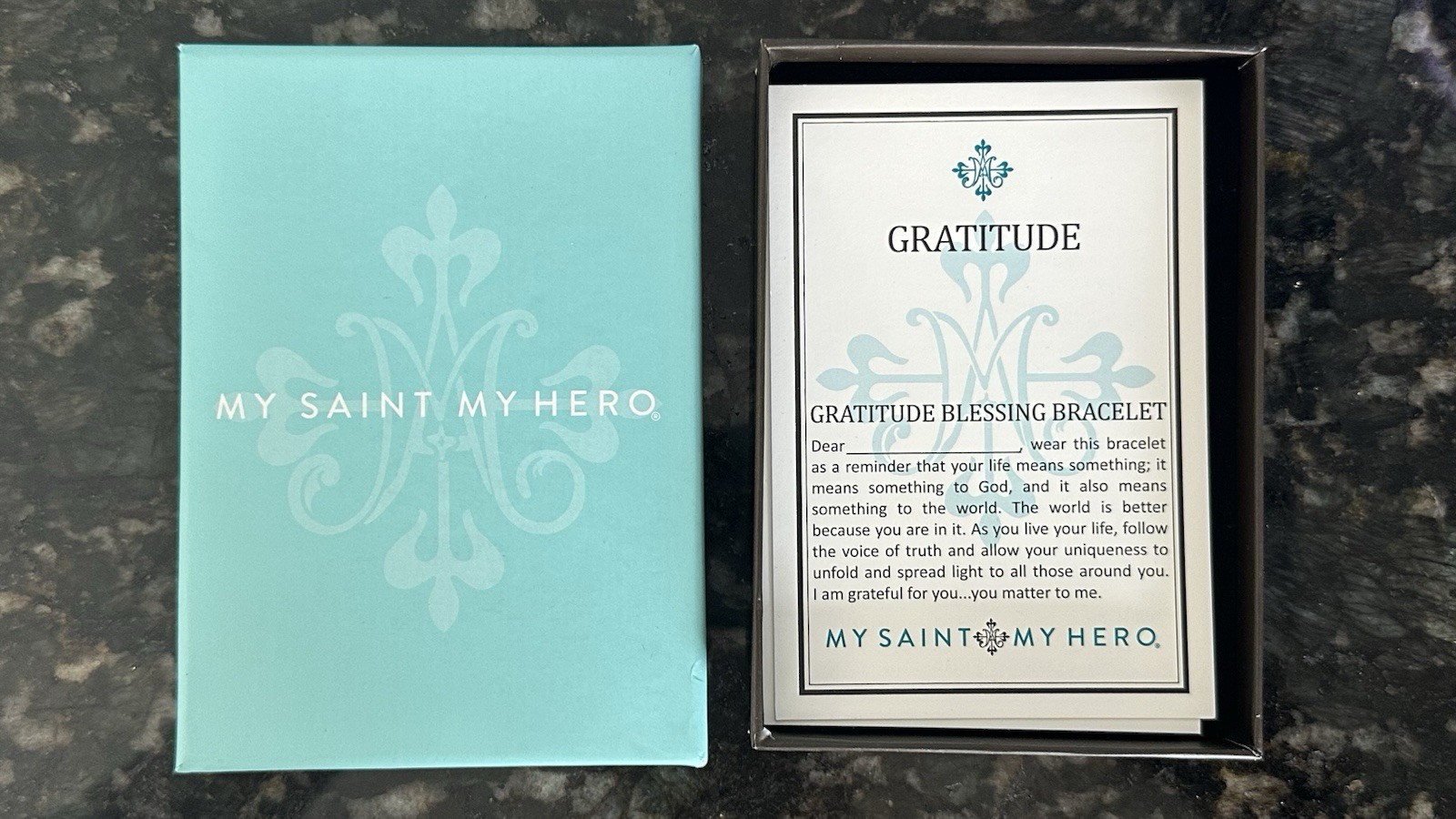 My Saint My Hero Gratitude Blessing Bracelet Pack of 2 New In box Gold