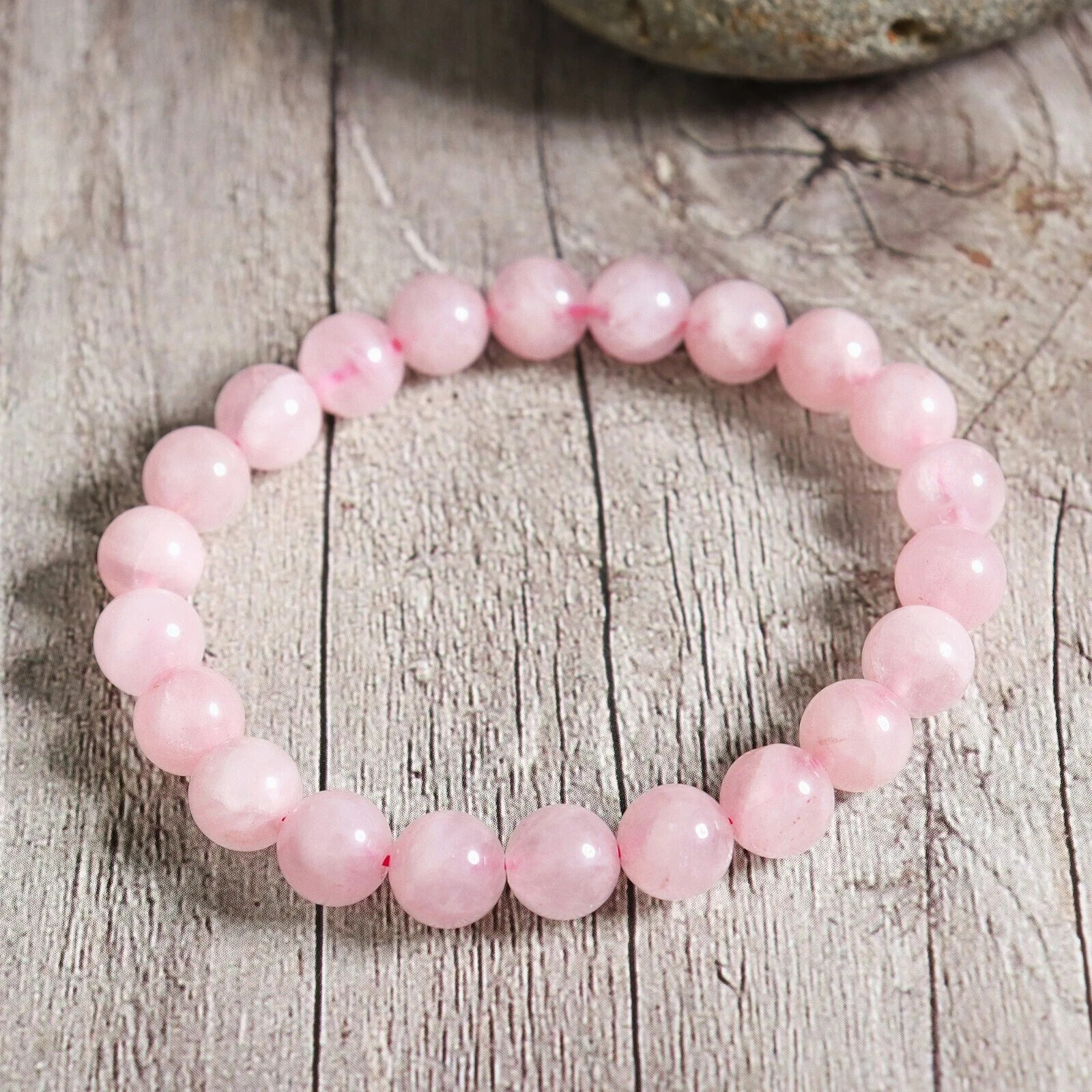 Natural Rose Quartz Stone Bracelet 8mm Beads Pink Crystal Women Bracelet Gift