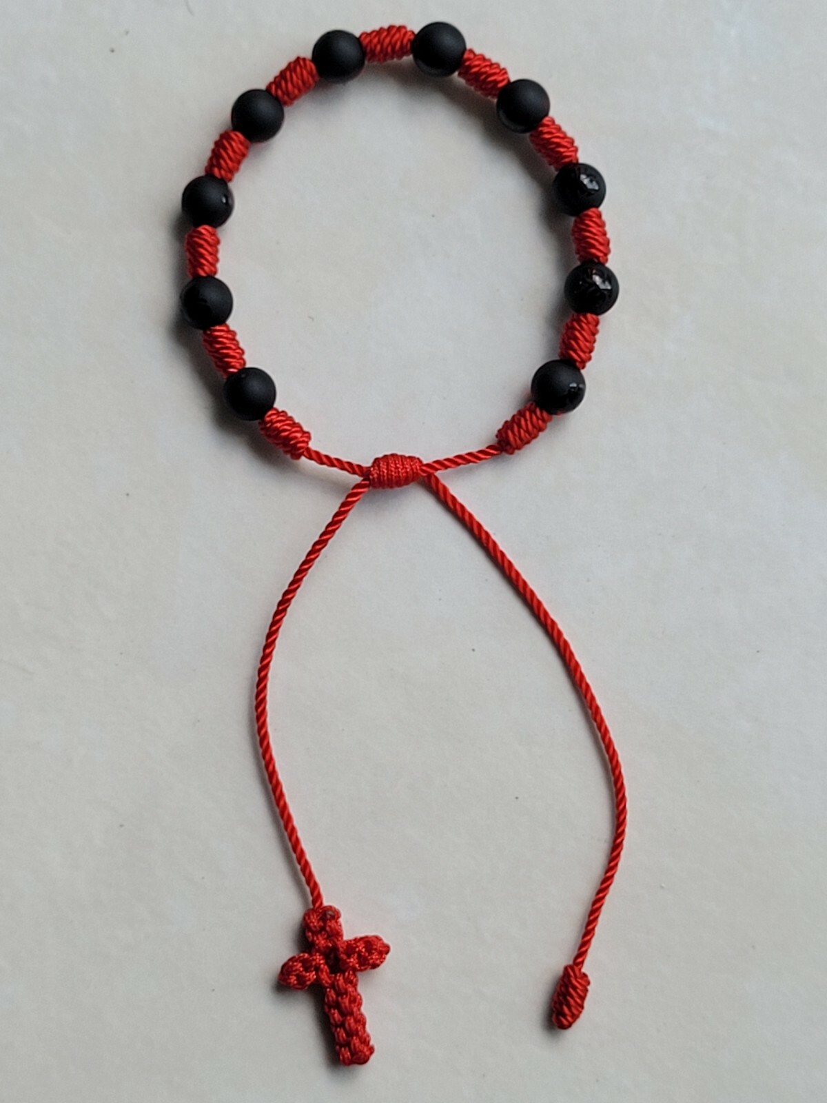 New Red Decenario Rosary Stylish Pulseras Trendy Bracelet Onyx 6mm