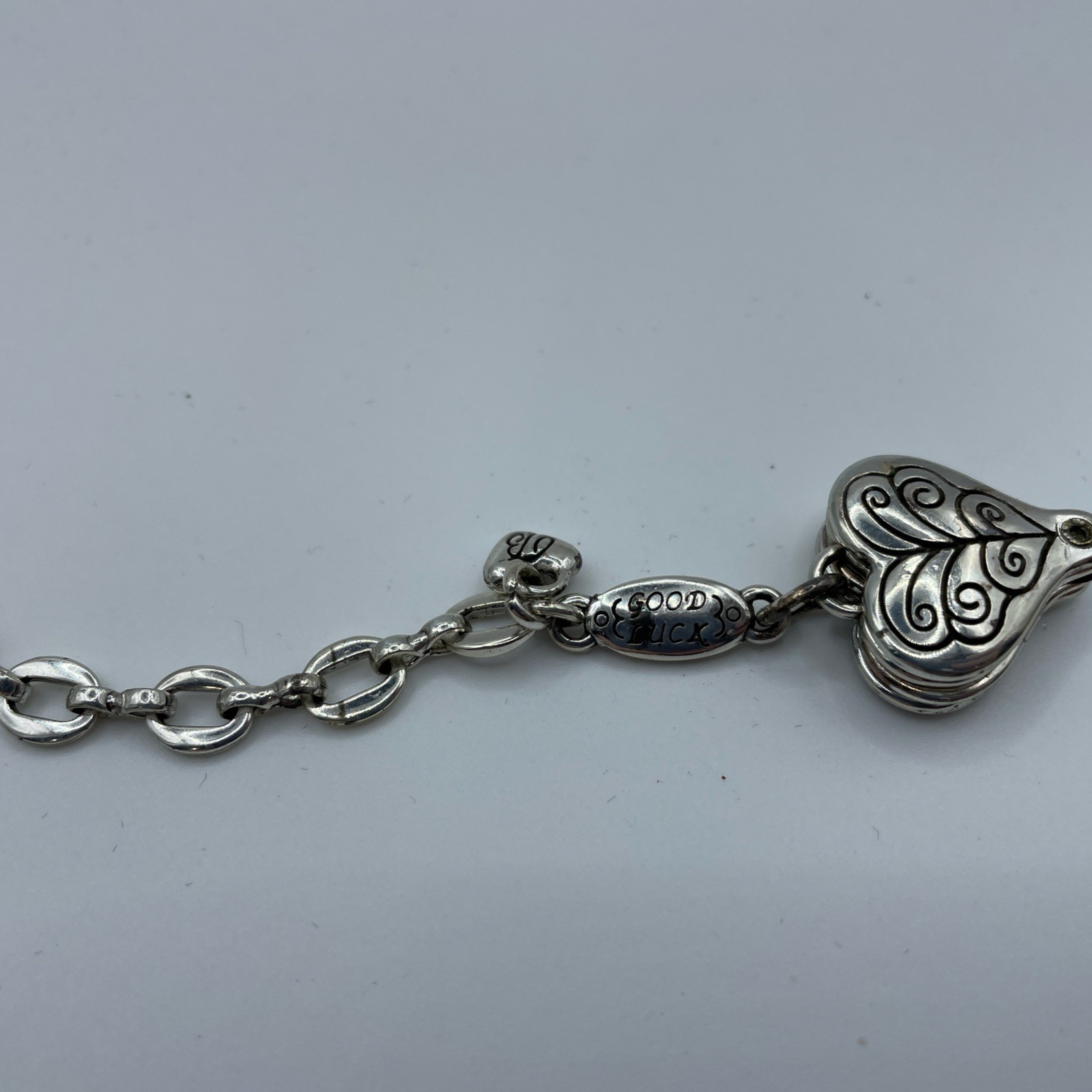 BRIGHTON Good Luck Slide Open Shamrock Charm Bracelet