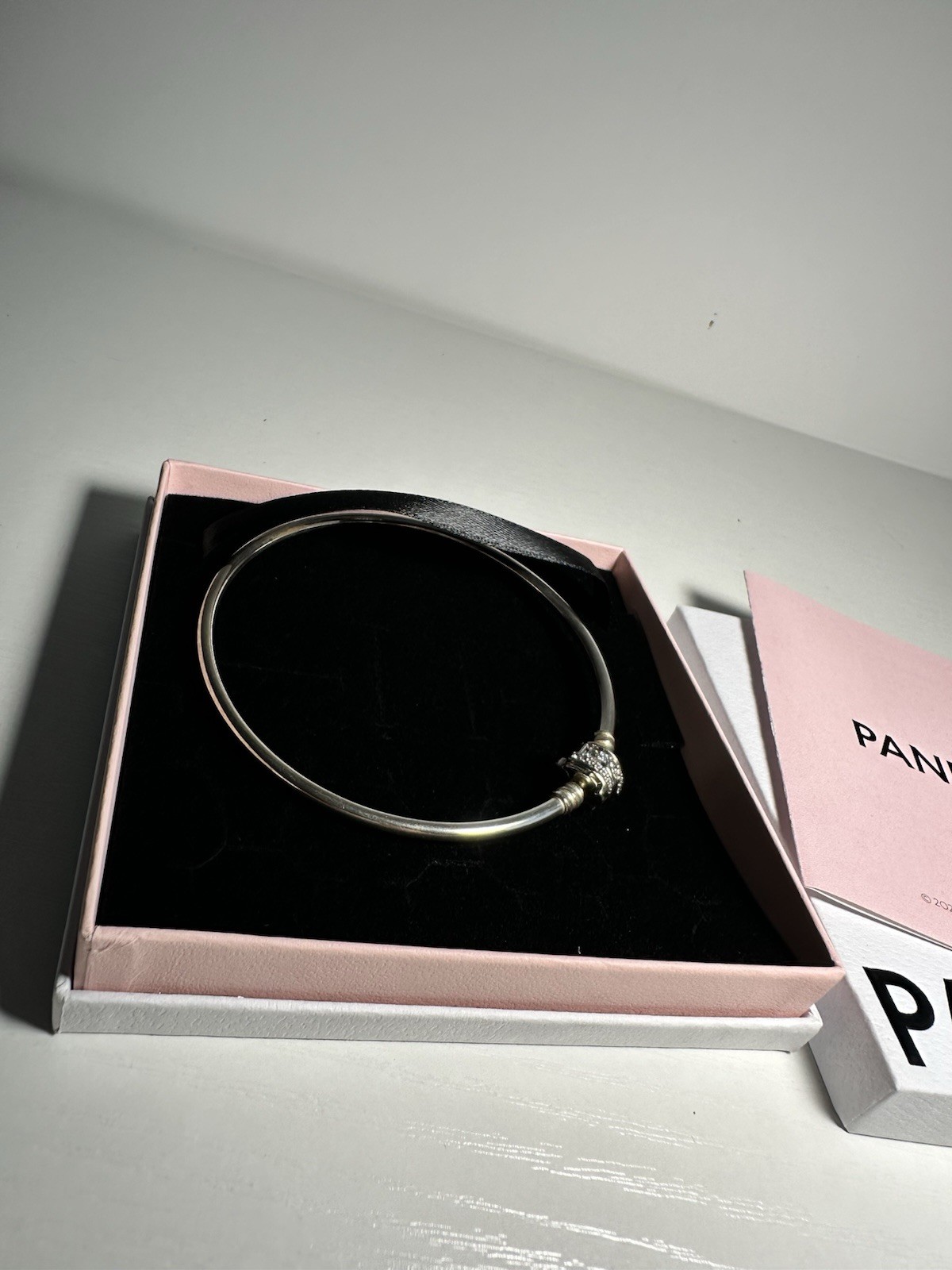 New Pandora Moments Silver Bangle Bracelet Charm Clasp With Original Box
