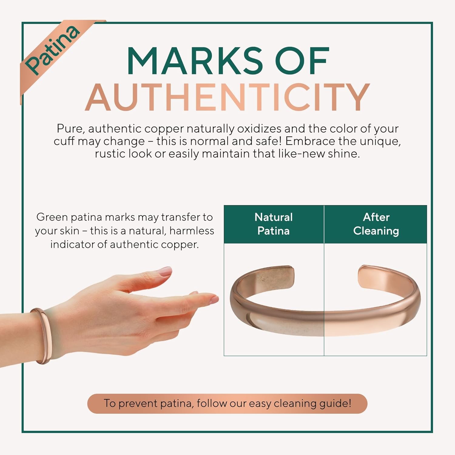 Copper Bracelet for Men & Women — 100% Pure Copper Bracelets — Raw, Solid &