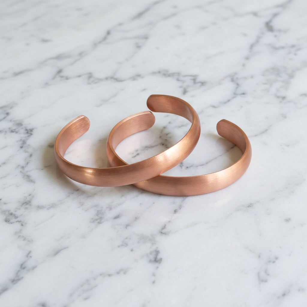 2 Pack Solid Pure Copper Heavy 12mm Bracelet Arthritis Pain Therapy 50gr Cuff