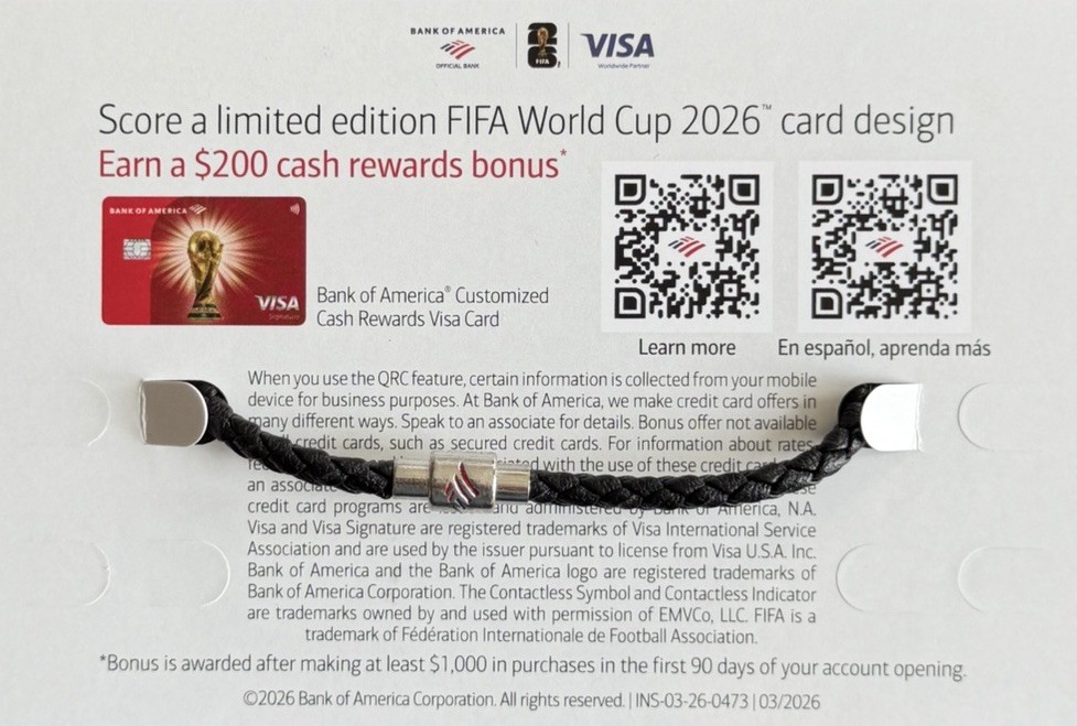 Bank of America World Cup 26 RARE WHITE FIFA Charm Bracelet