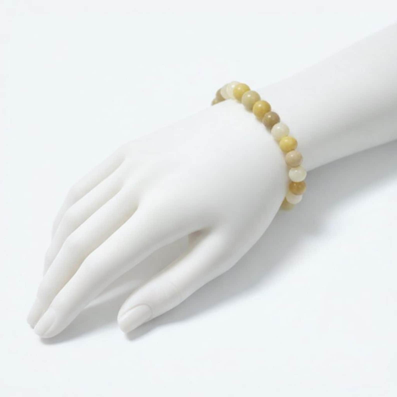 Yellow Aventurine Bracelet, Warm Honey Beads, Stackable Minimalist Accessory
