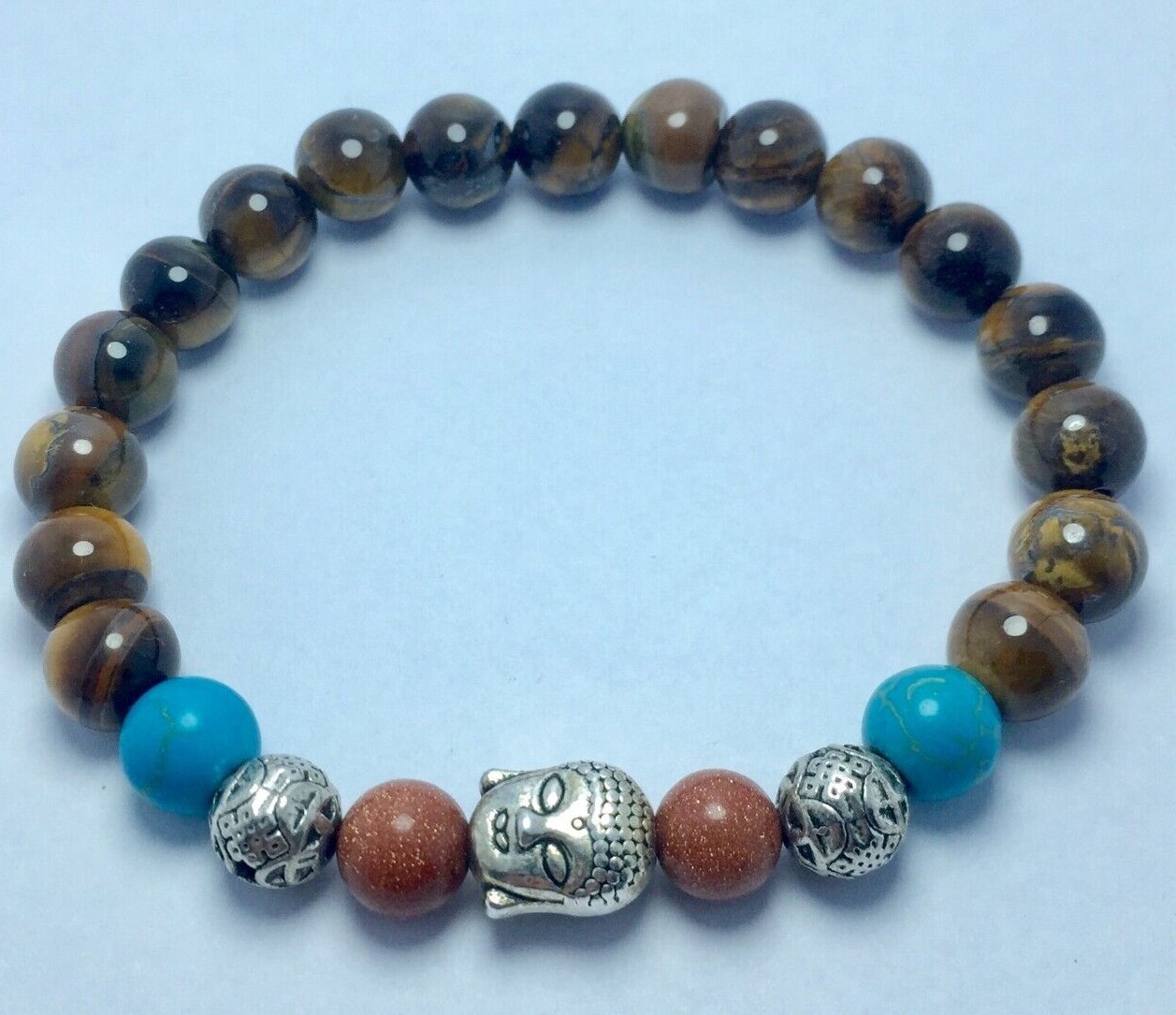 Natural Gemstones Beaded Unisex Bracelet. Pack OF 10 Piece Adjustable Bracelets