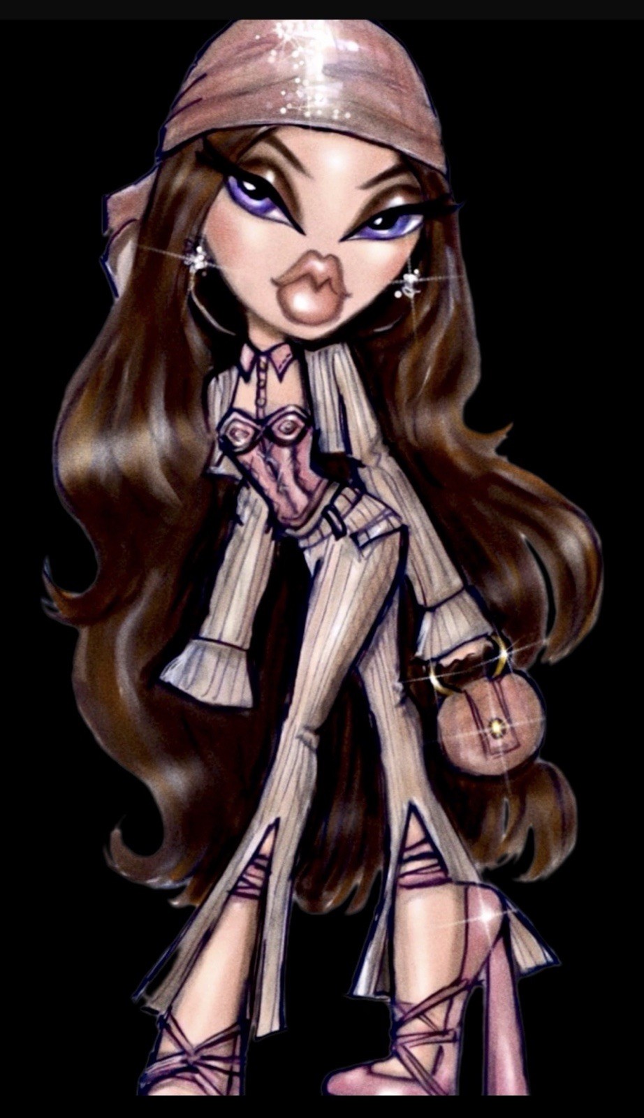 #1/3 BRATZ “DANA” “SUGAR SHOES” Face ORIGINAL Italia CHARM Col. single Link 9mm