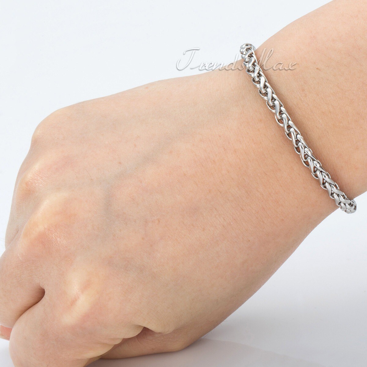 3/3.5/4/6/8/10MM Stainless Steel Braided Wheat Chain Bracelet Jewelry 7/8/9/10″