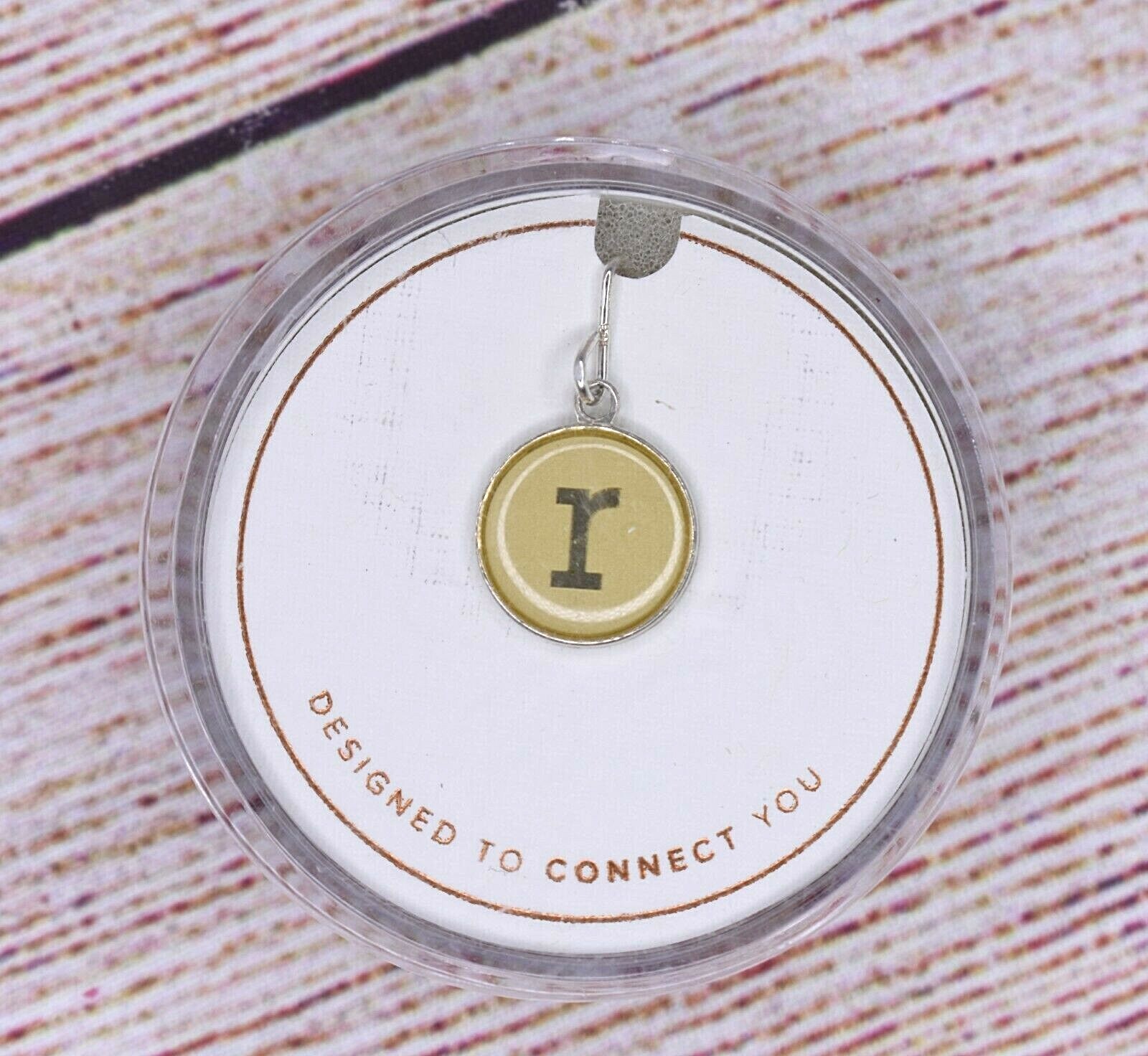 NEW Alex and Ani Initial r .925 Sterling Silver 14KT Chain Station Charm Silver
