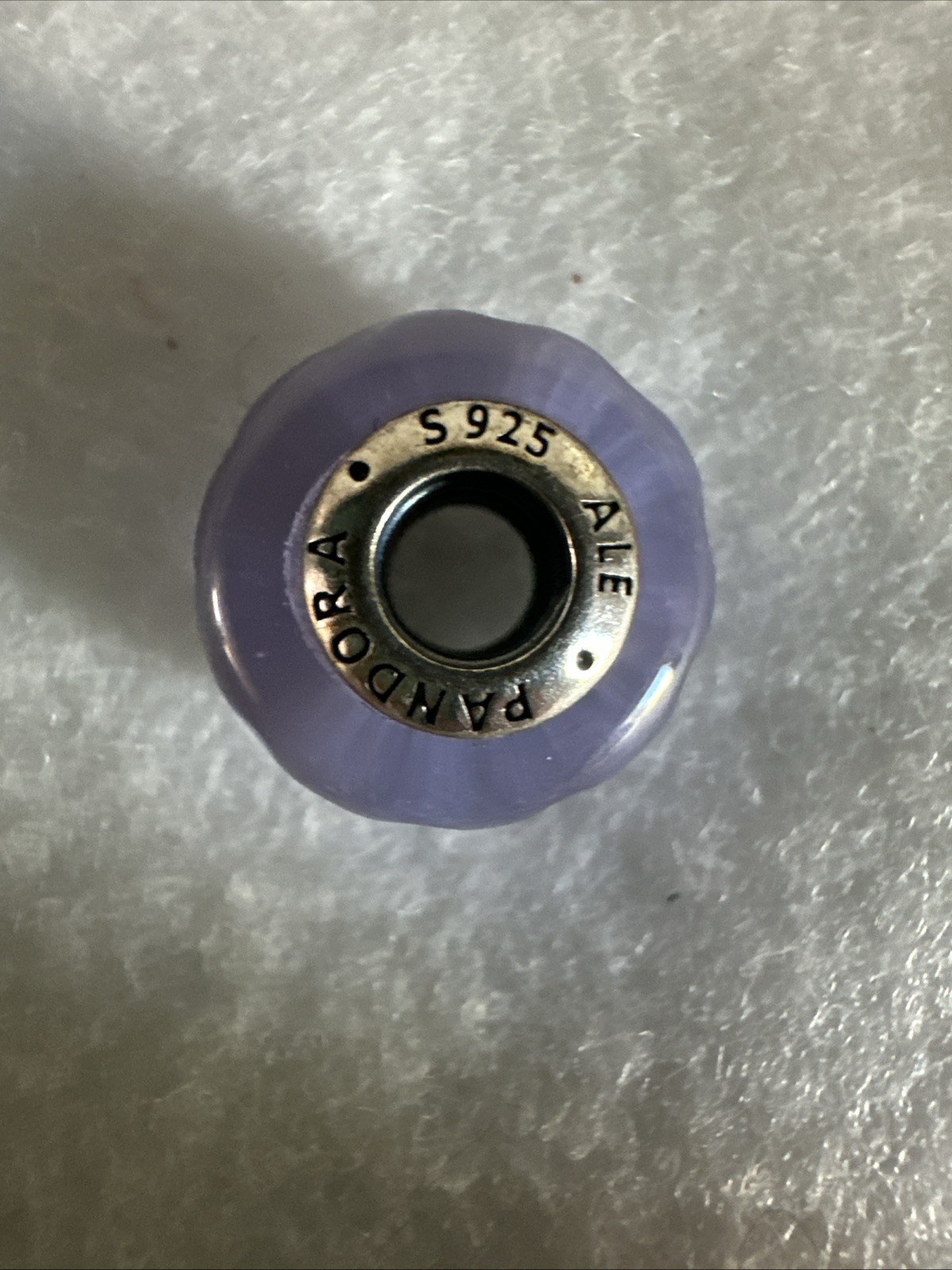 WAVY LAVENDER Authentic PANDORA Purple Murano GLASS Charm S 925 ALE