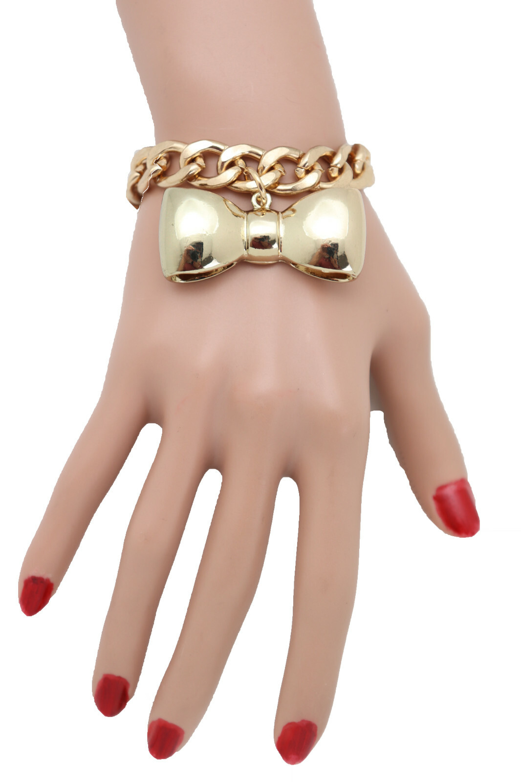 Women Bracelet Gold Metal Chain Bow Tie Charm Fashion Jewelry Sexy Cute