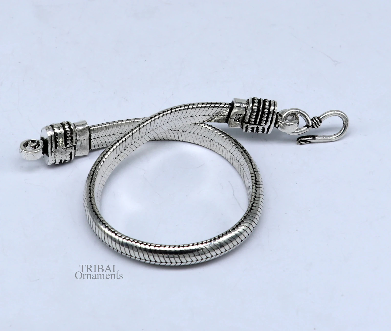 925 sterling silver snake chain D shape half round customized bracelet sbr262