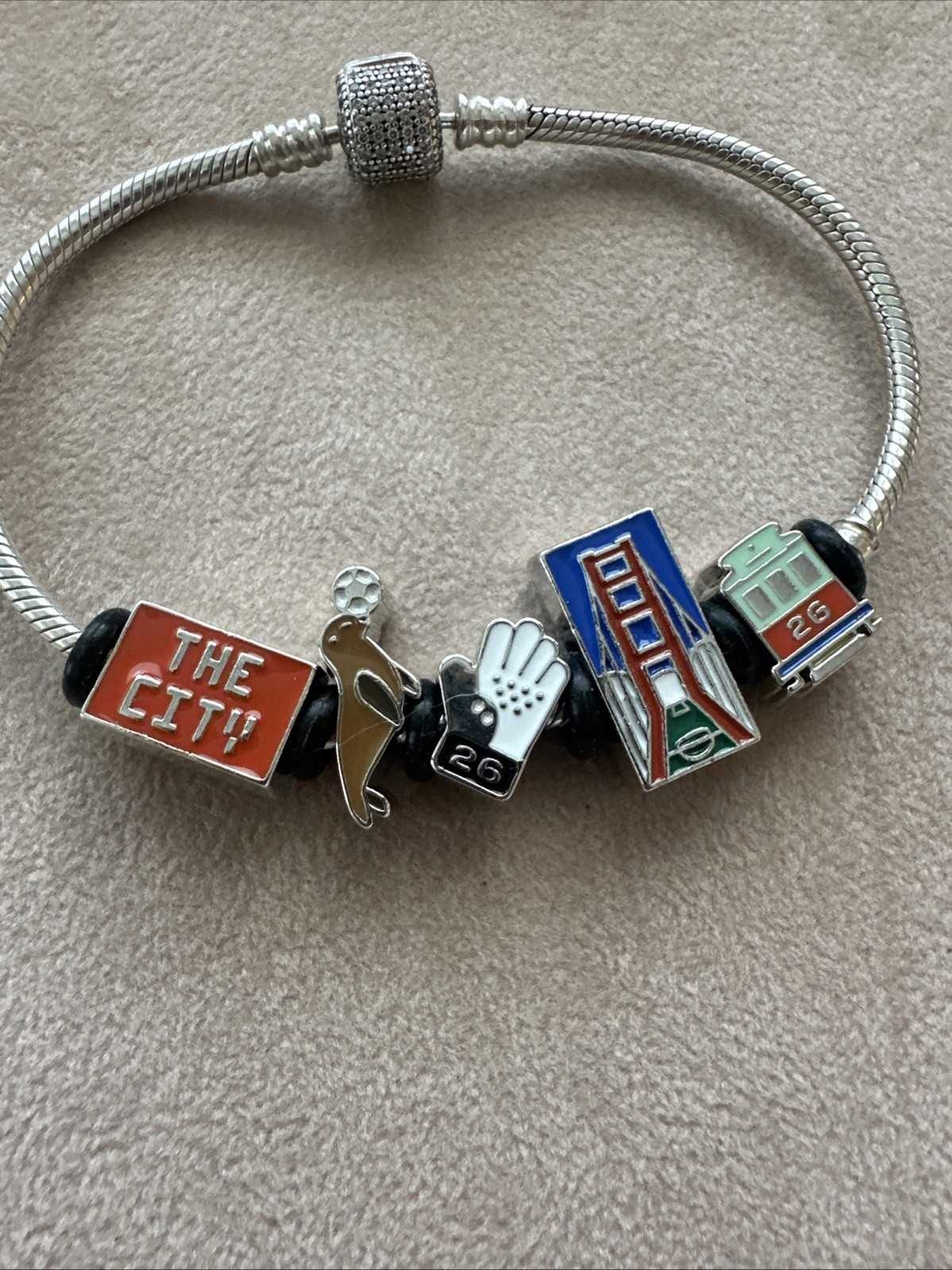 Bank Of America THE CITY FIFA (New) With Pandora Sparkling Pave Clasp Bracelet