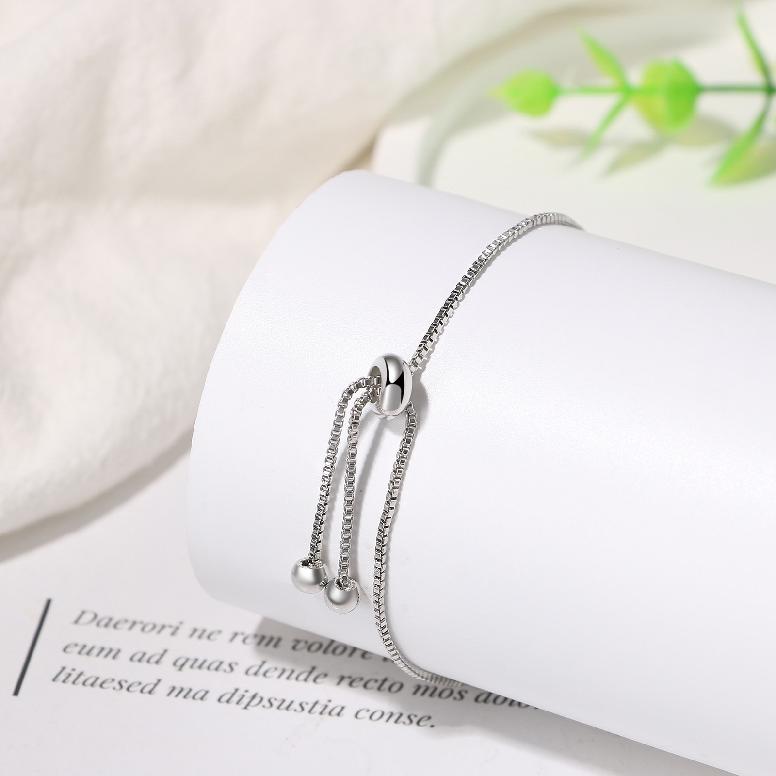 Silver-tone Infinity Love Bracelet For Women Stainless Steel CZ Chain Bring Card