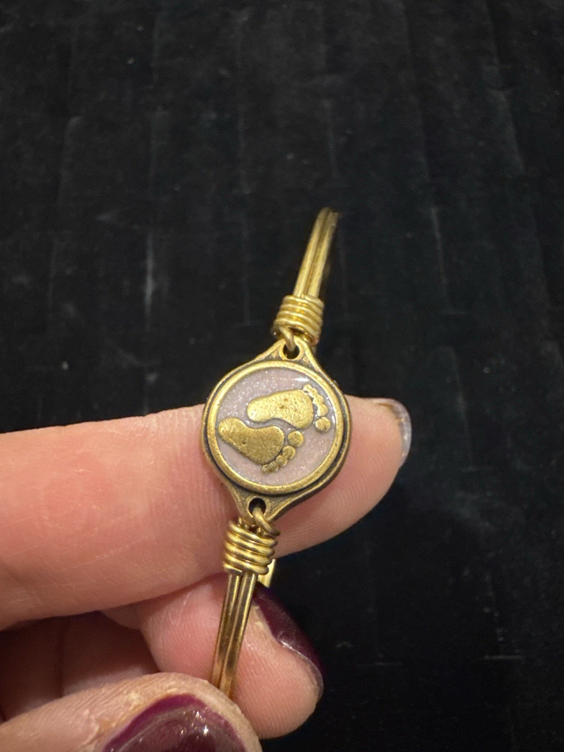 Authentic Alex and Ani Baby Footprints Expandable Bangle Bracelet