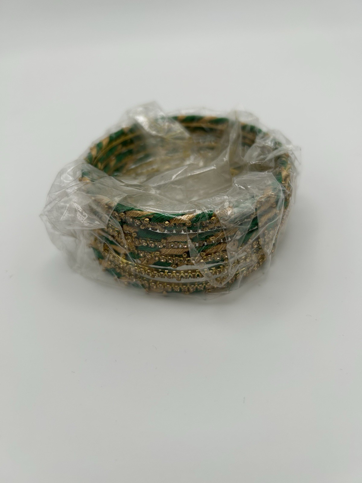 Indian Traditional Bangles Set Green/Gold – 3” Diameter