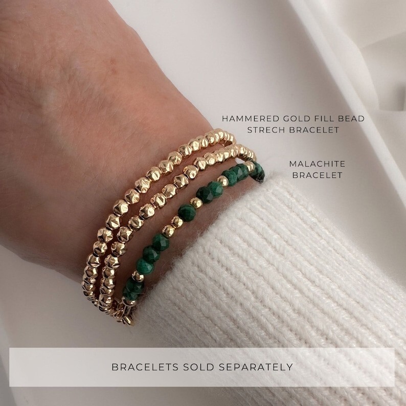 A++ Dainty Green Turquoise Faceted Round Gemstone Beads Handmade Bracelets 6-8”