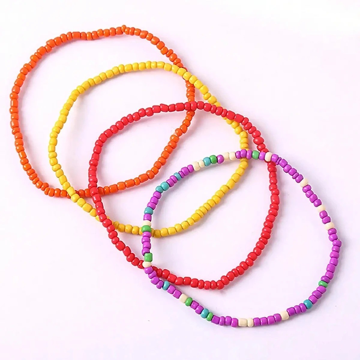 17PCS Bohemian Beaded Elastic Bracelets Stackable Colorful Beach Bracelet Set