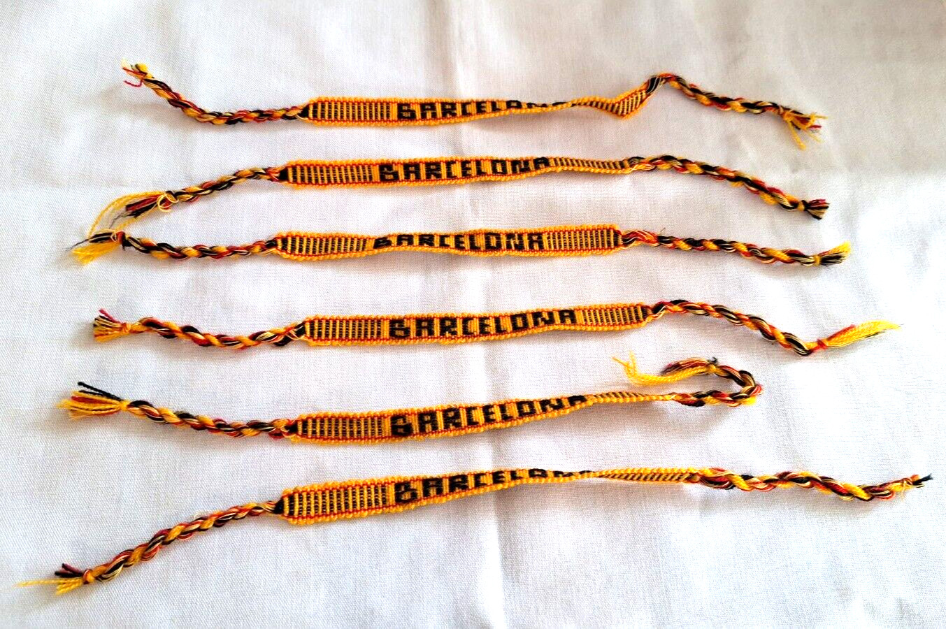 Handwoven Cloth Bracelet Barcelona, Spain – Set of 6