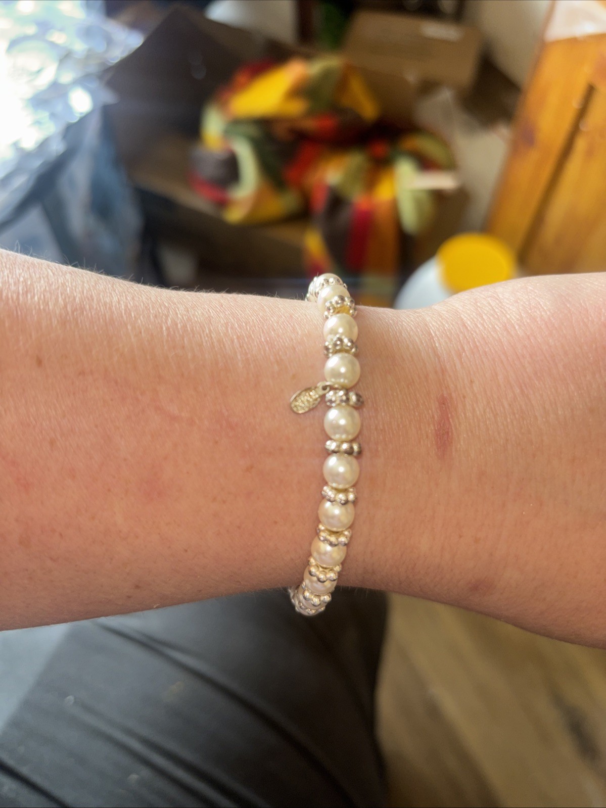 Vintage Faux Pearl Stretch Bracelet By Roman Jewelry Co.