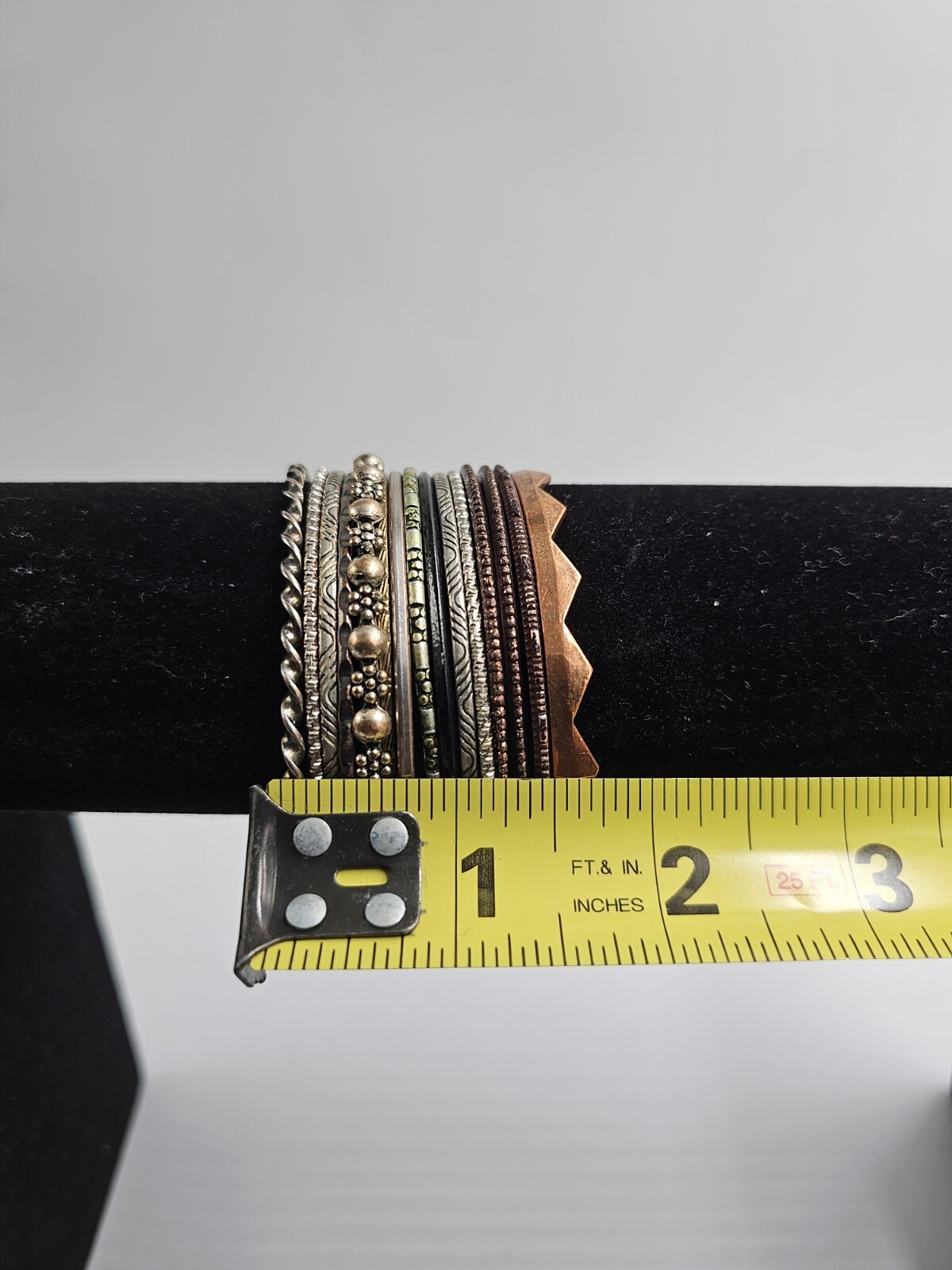Women Solid Engraved Pattern Bracelets Slvcopper Tone Set Of 15 Sleeve