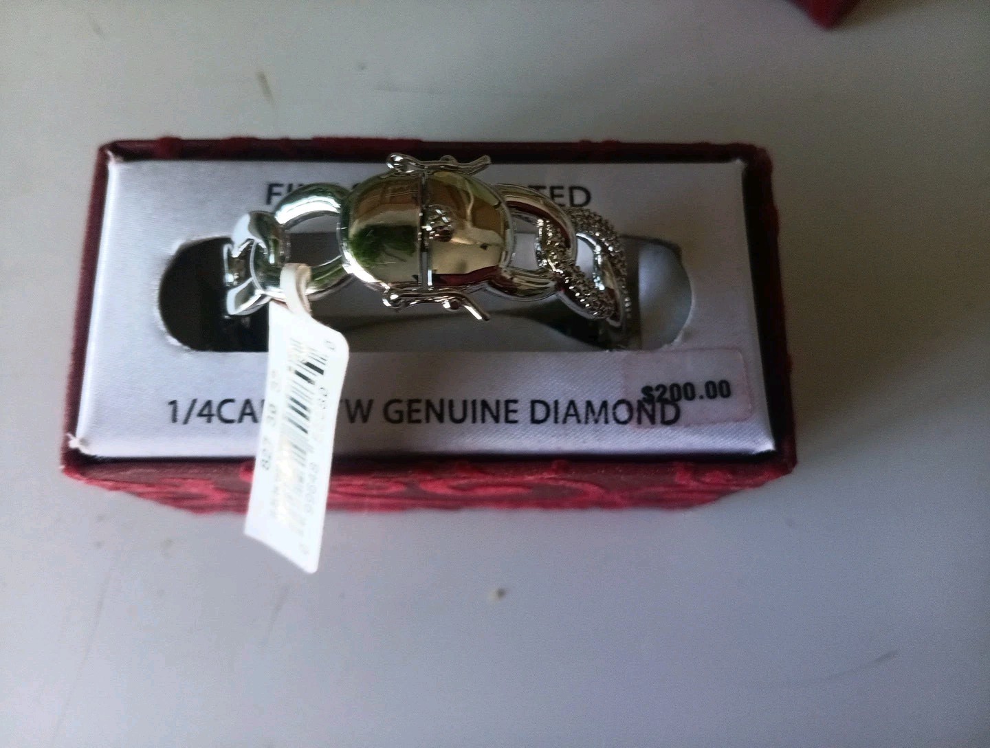 Fine Silver Plated 1/4 Carat Diamond Bracelet New With Tags Retail Price 200.00